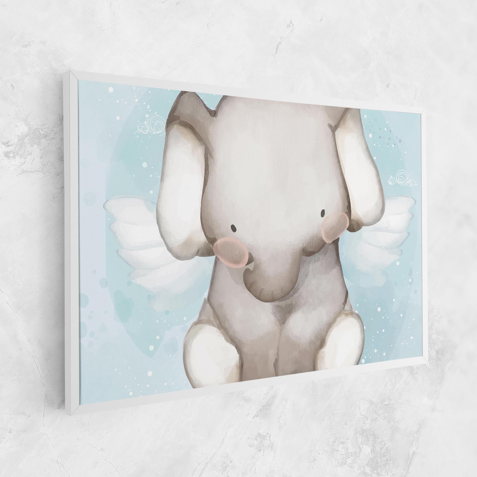 Leinwandbild Elephant On Blue mockup 1