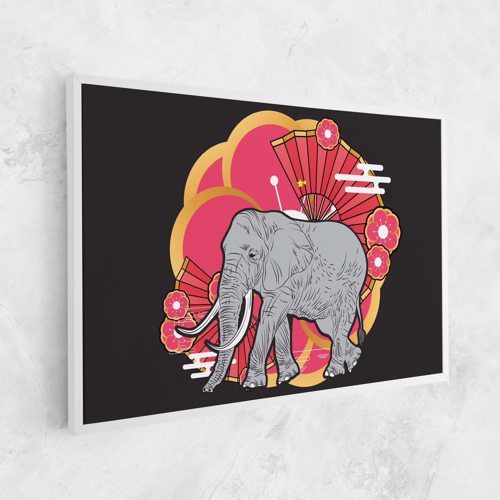 Leinwandbild Elephant On Pink mockup 1