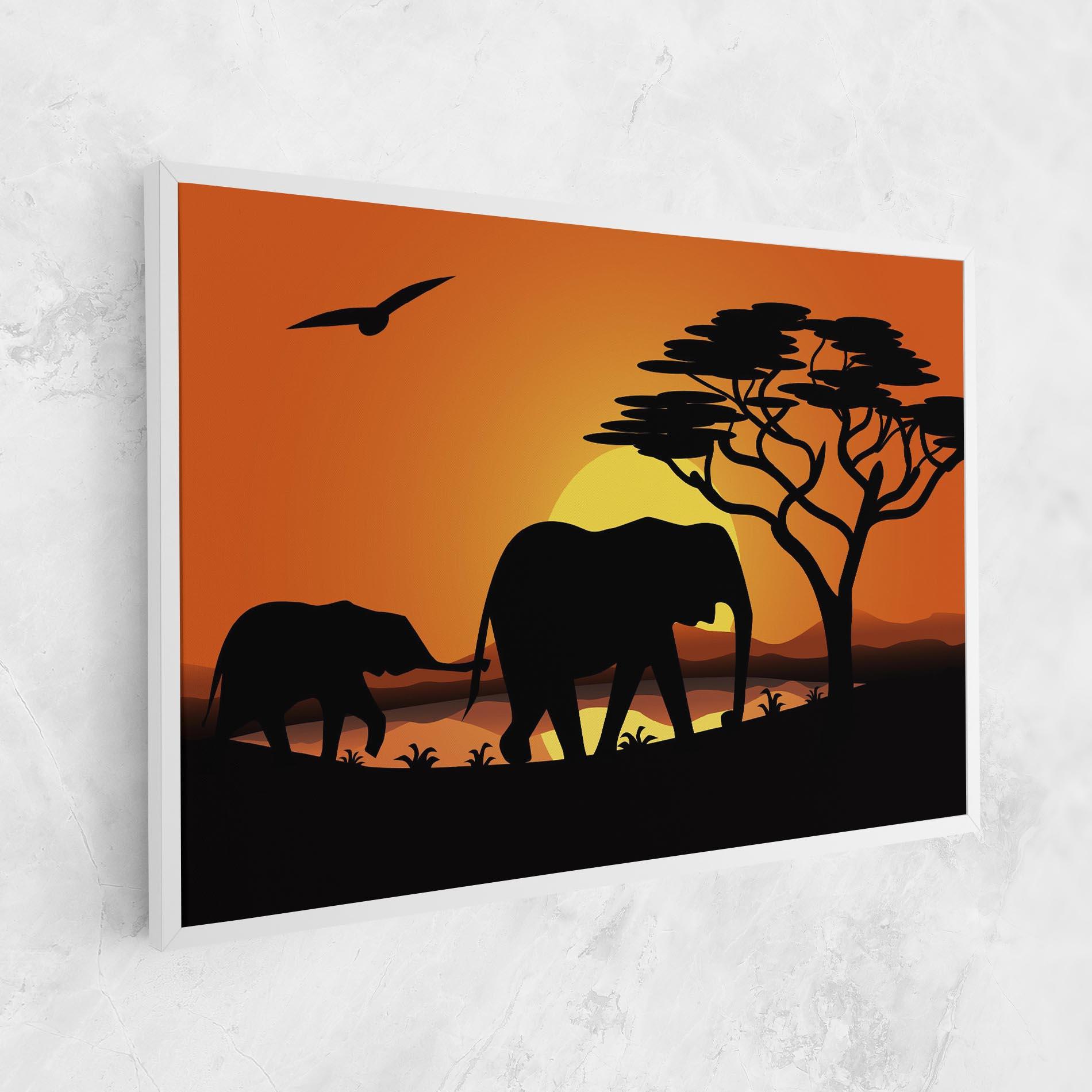 Leinwandbild Elephant Sunset mockup 1