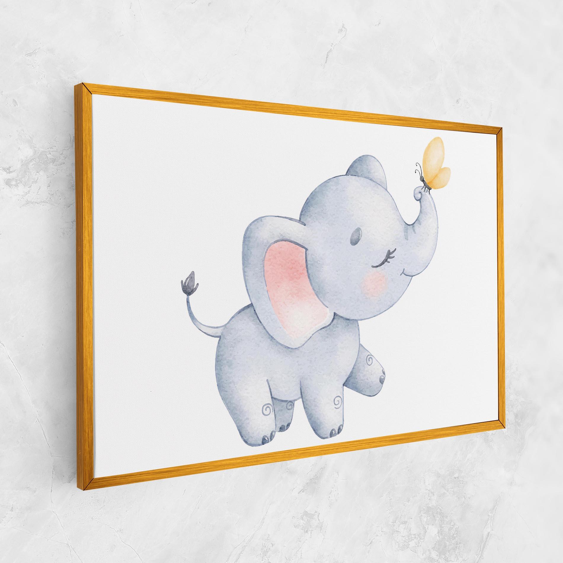 Leinwandbild Elephant Butterfly mockup 1