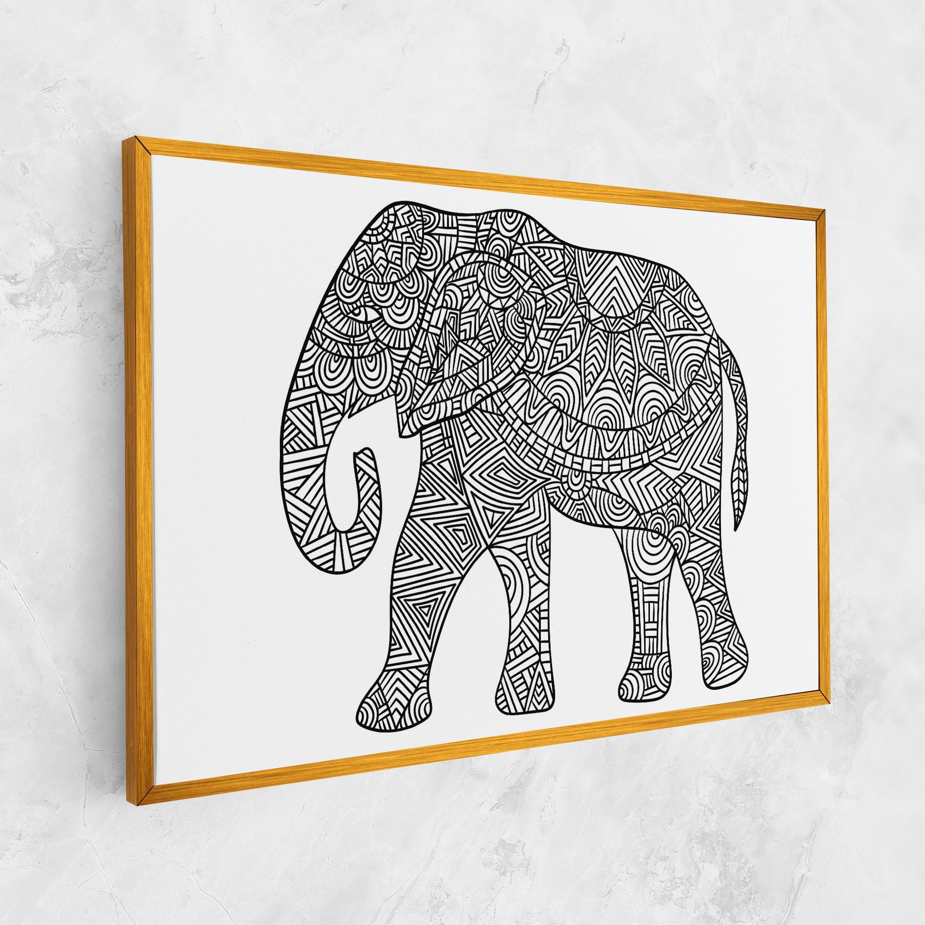 Leinwandbild Elephant Mandala mockup 1