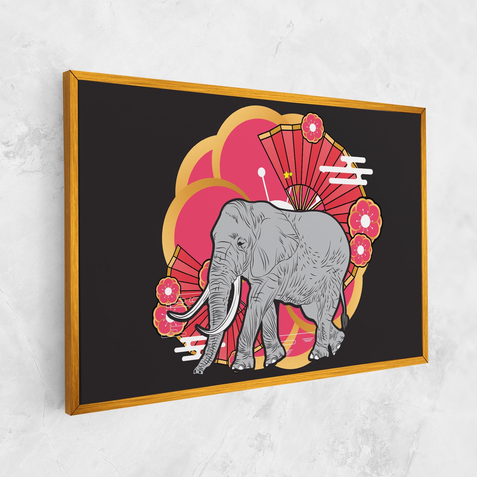 Leinwandbild Elephant On Pink mockup 1