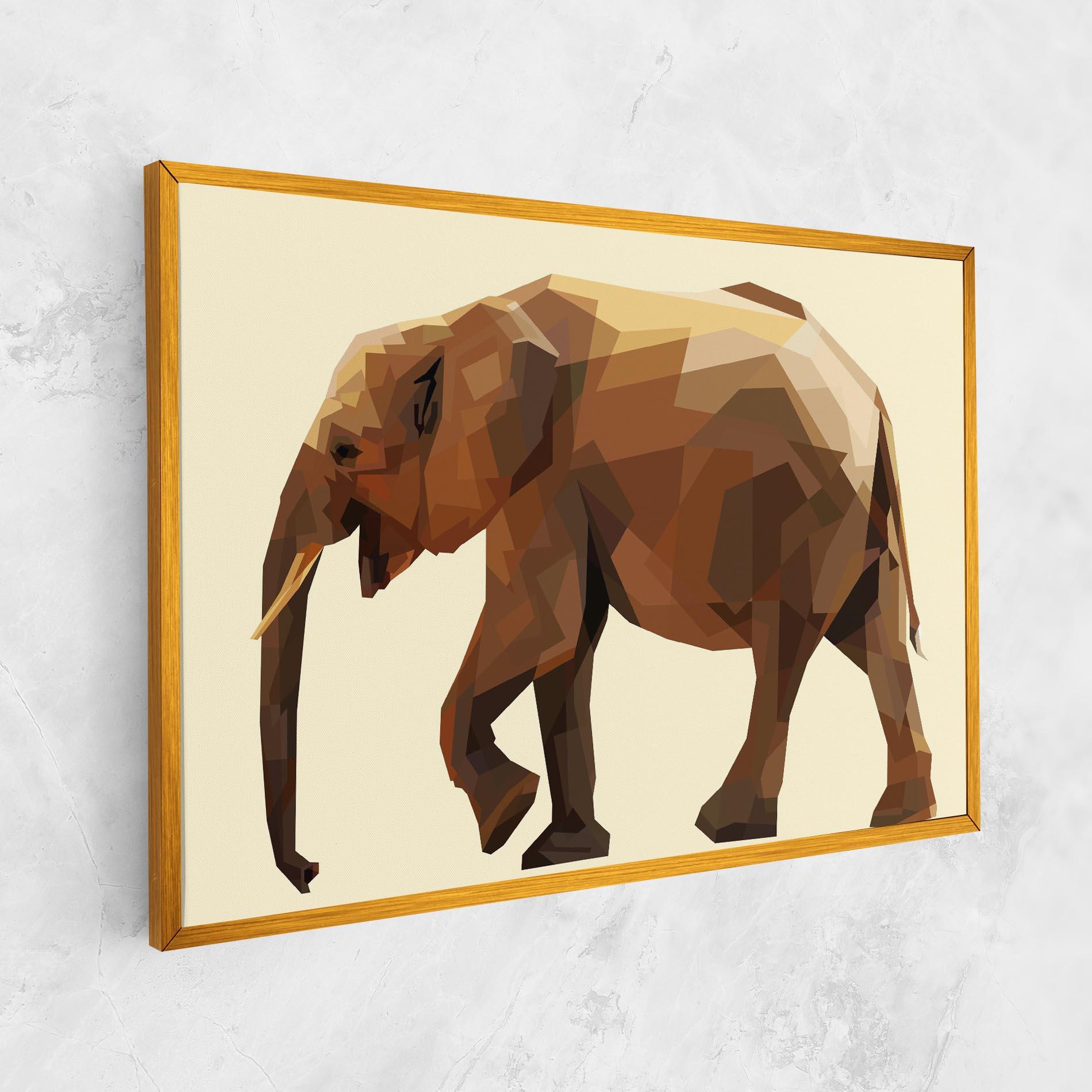 Leinwandbild Walking Elephant Cream mockup 1