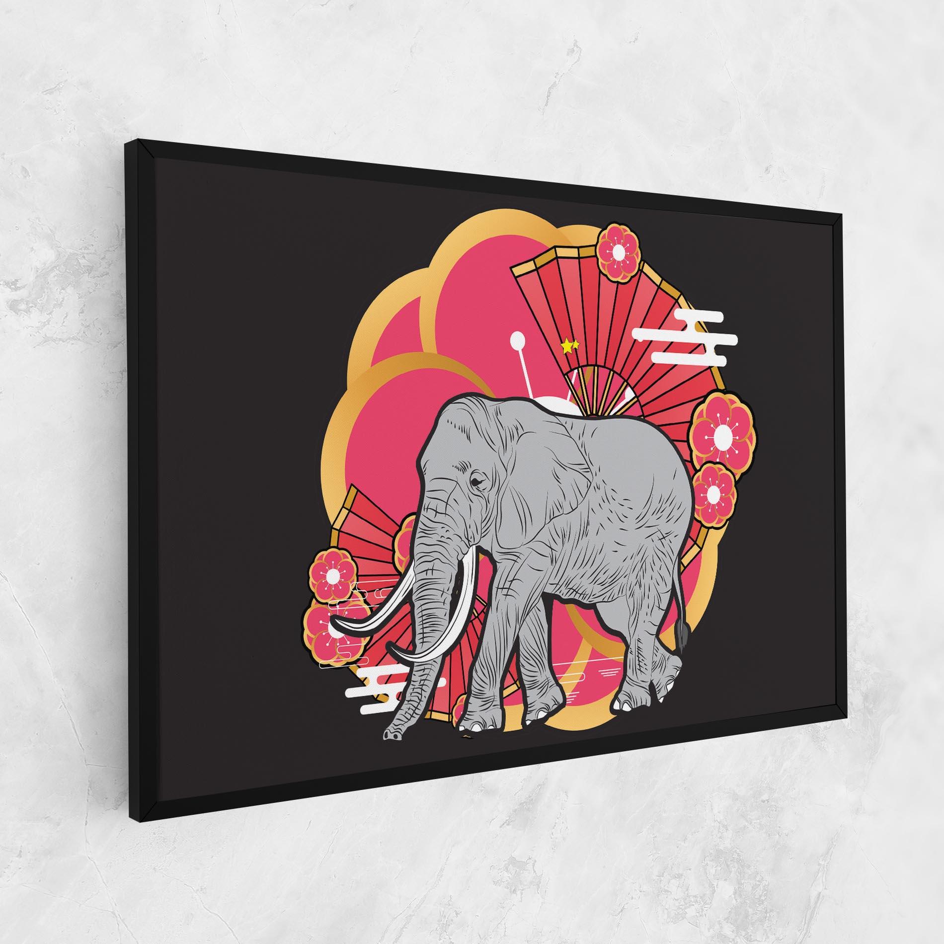 Leinwandbild Elephant On Pink mockup 1