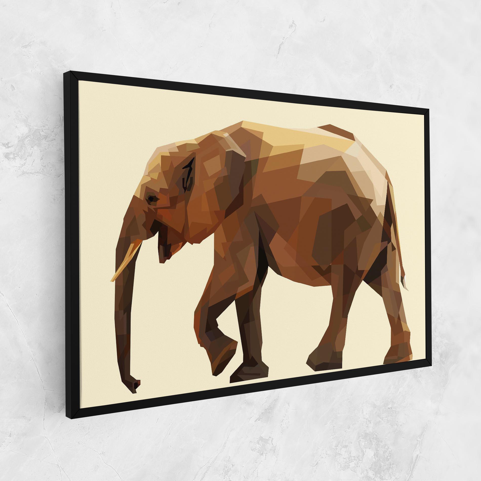 Leinwandbild Walking Elephant Cream mockup 1