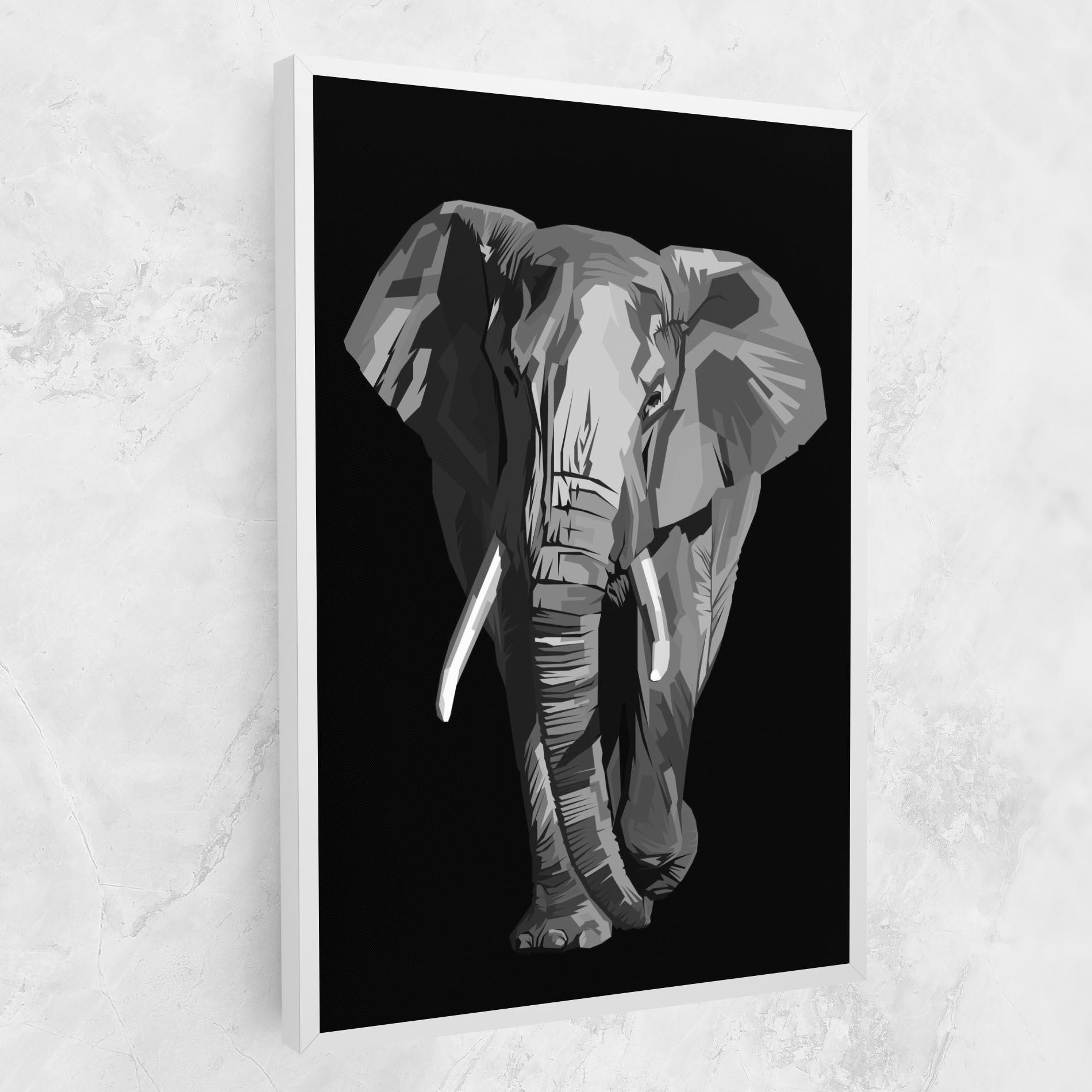Leinwandbild Beautiful Grey Elephant mockup 1