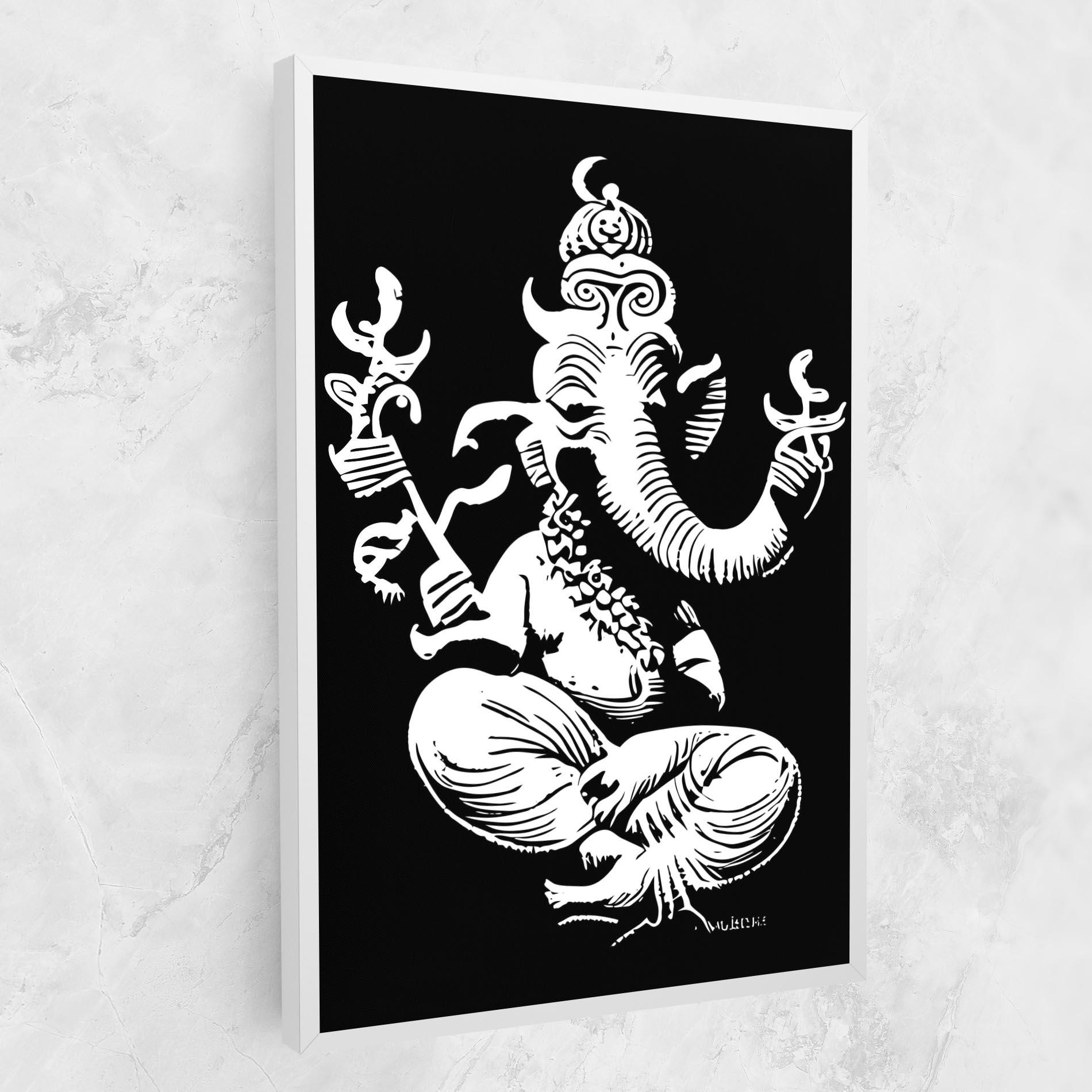 Leinwandbild Black And White Ganesha mockup 1
