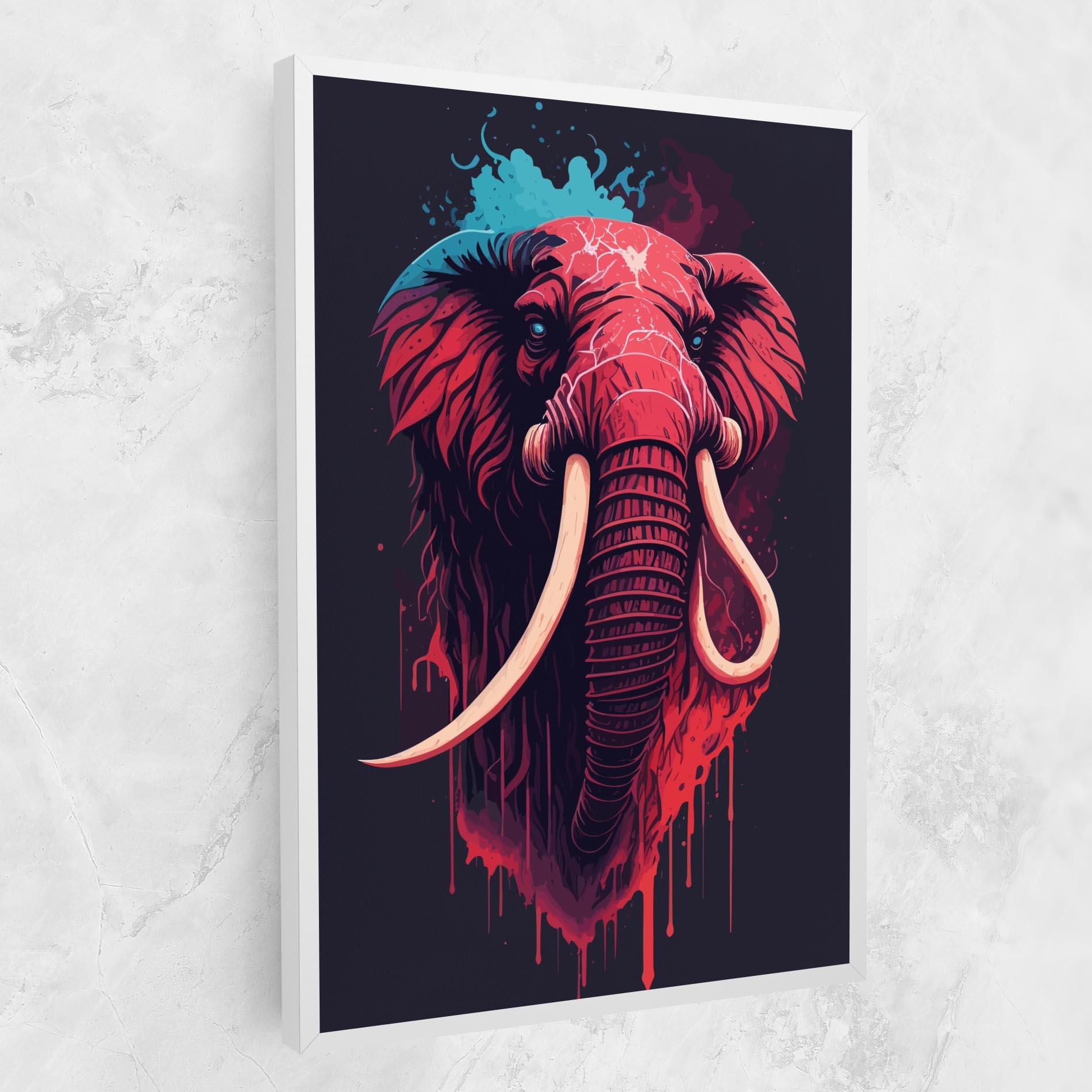 Leinwandbild Blue Red Elephant mockup 1