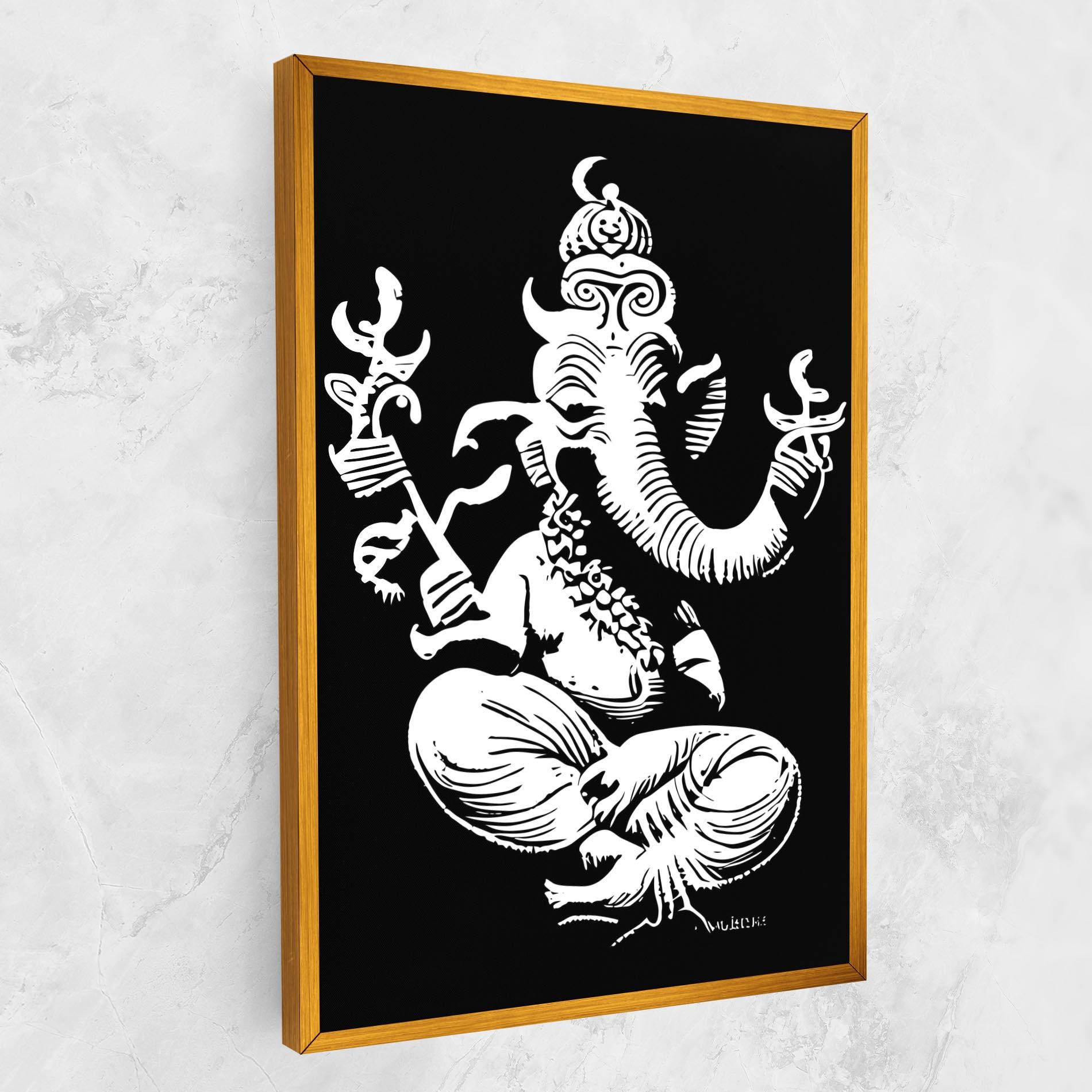 Leinwandbild Black And White Ganesha mockup 1