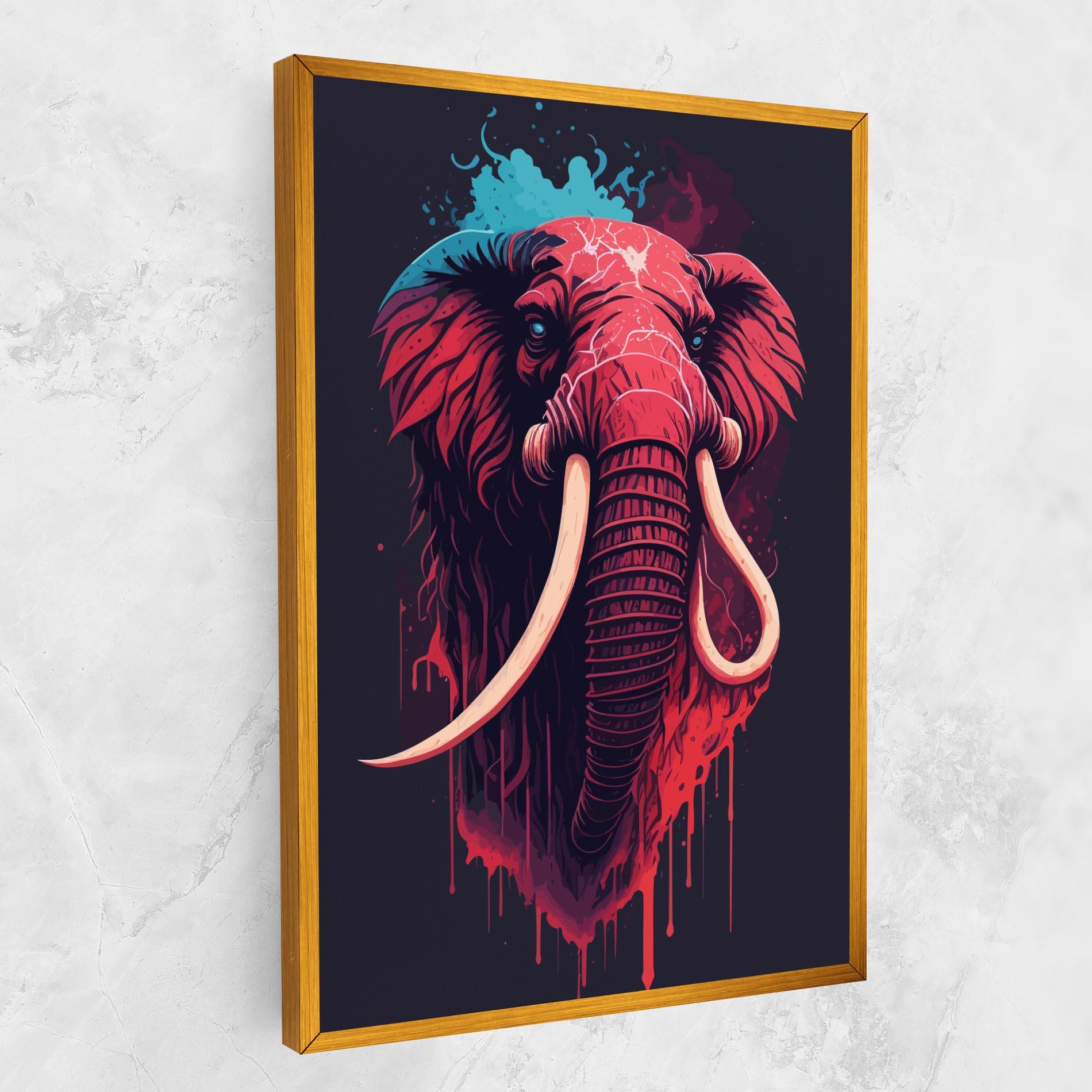 Leinwandbild Blue Red Elephant mockup 1