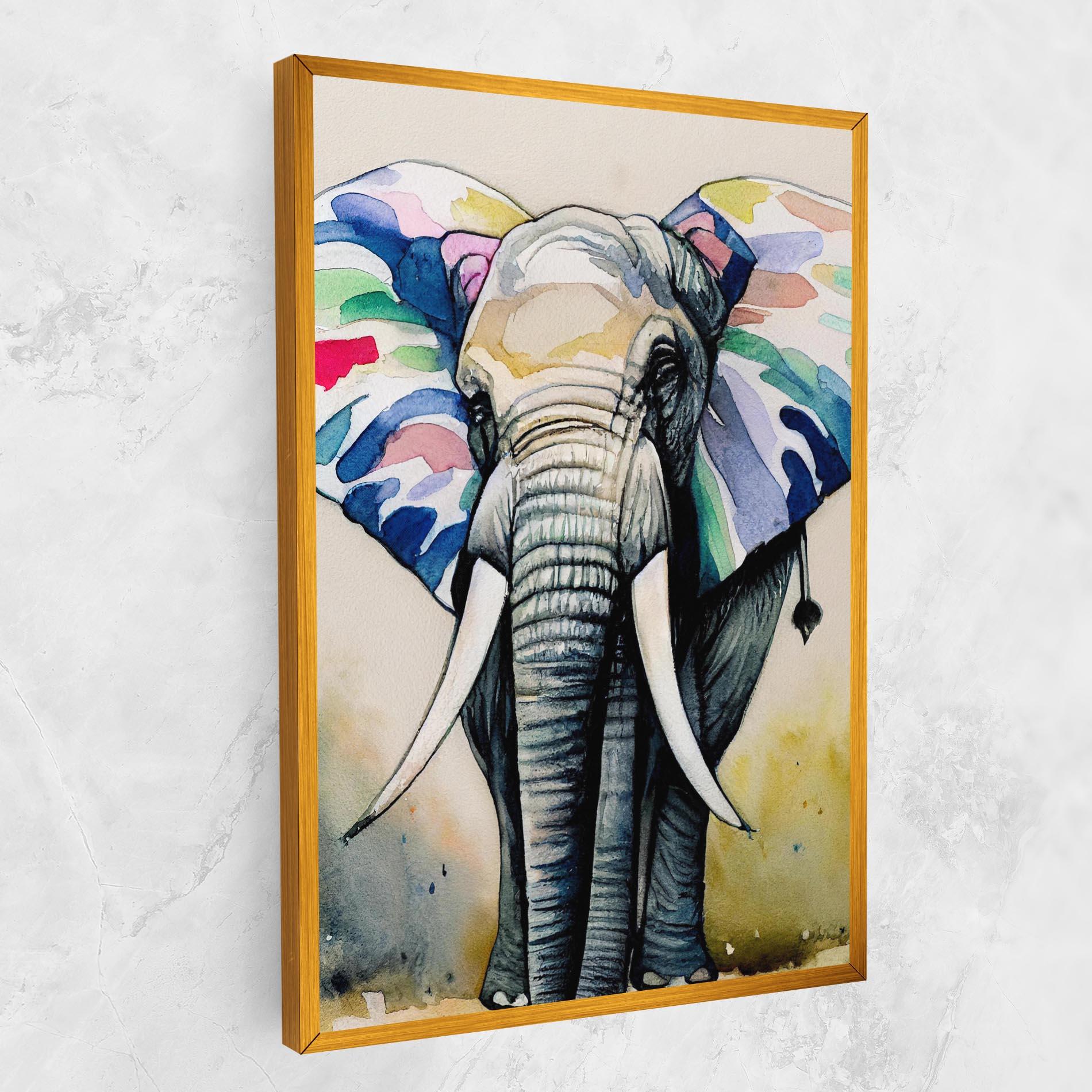 Leinwandbild Watercolor Elephant Art mockup 1