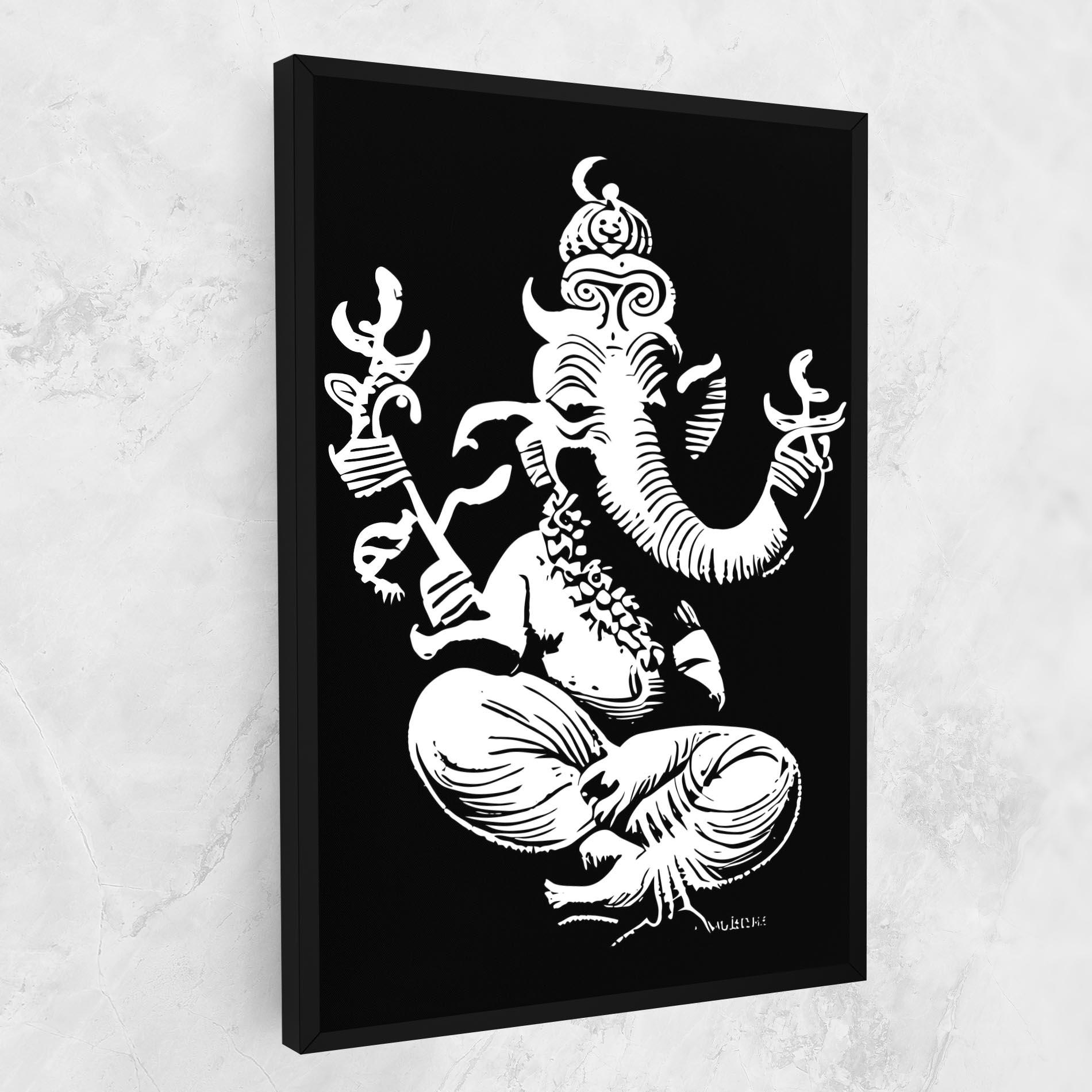Leinwandbild Black And White Ganesha mockup 1