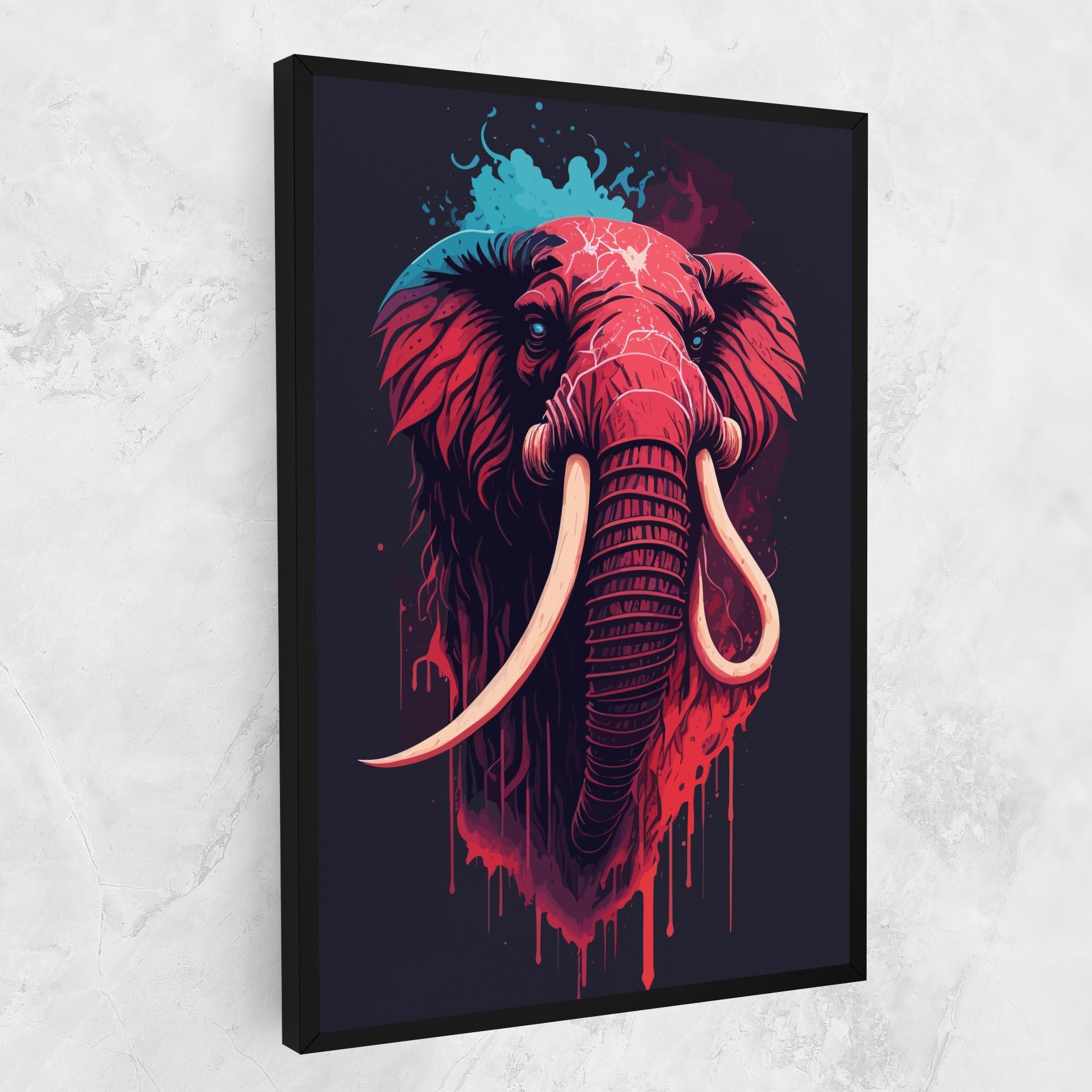 Leinwandbild Blue Red Elephant mockup 1