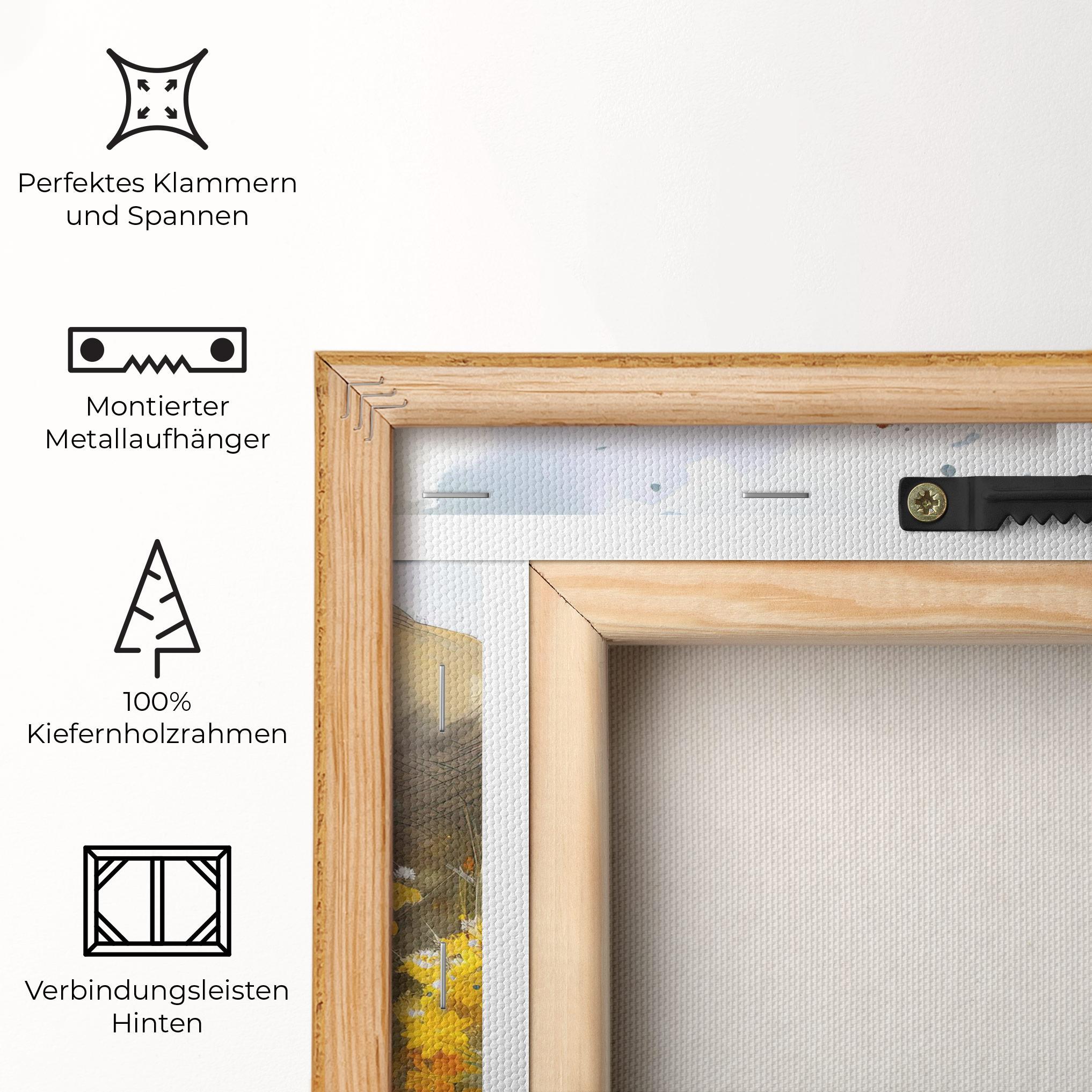 Leinwandbild Yellow Flowers Elephant mockup 5