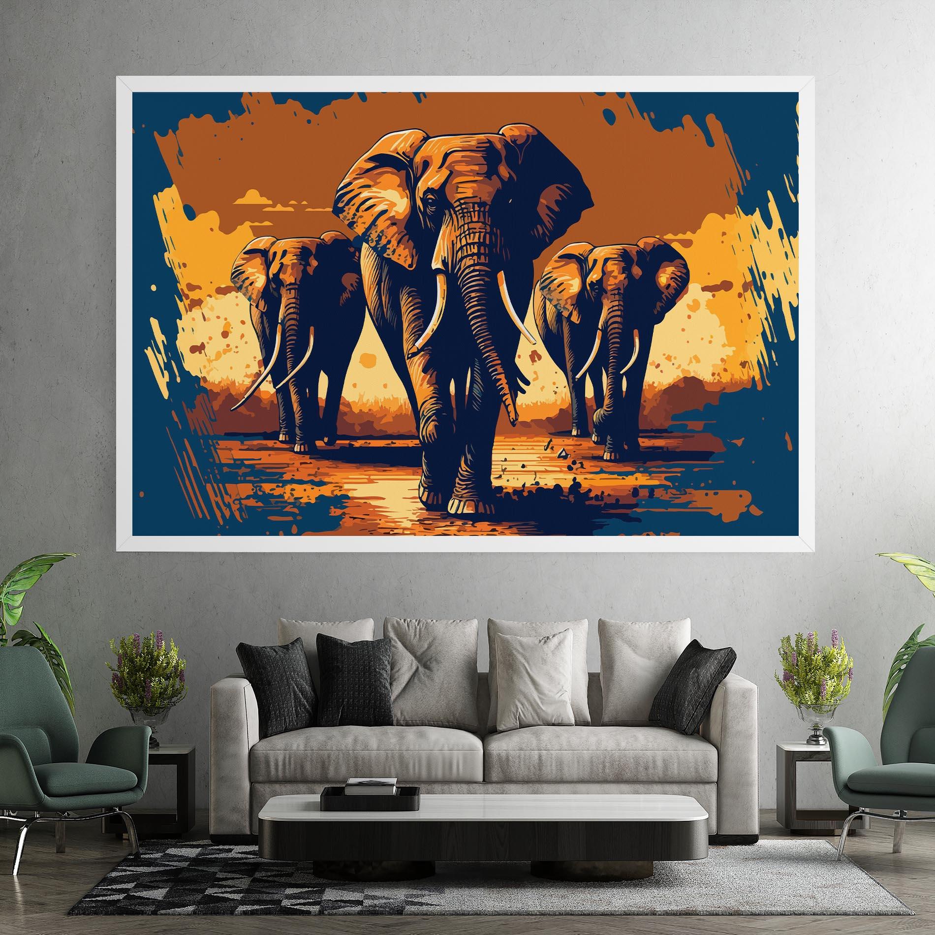 Leinwandbild 3 Elephants mockup 7