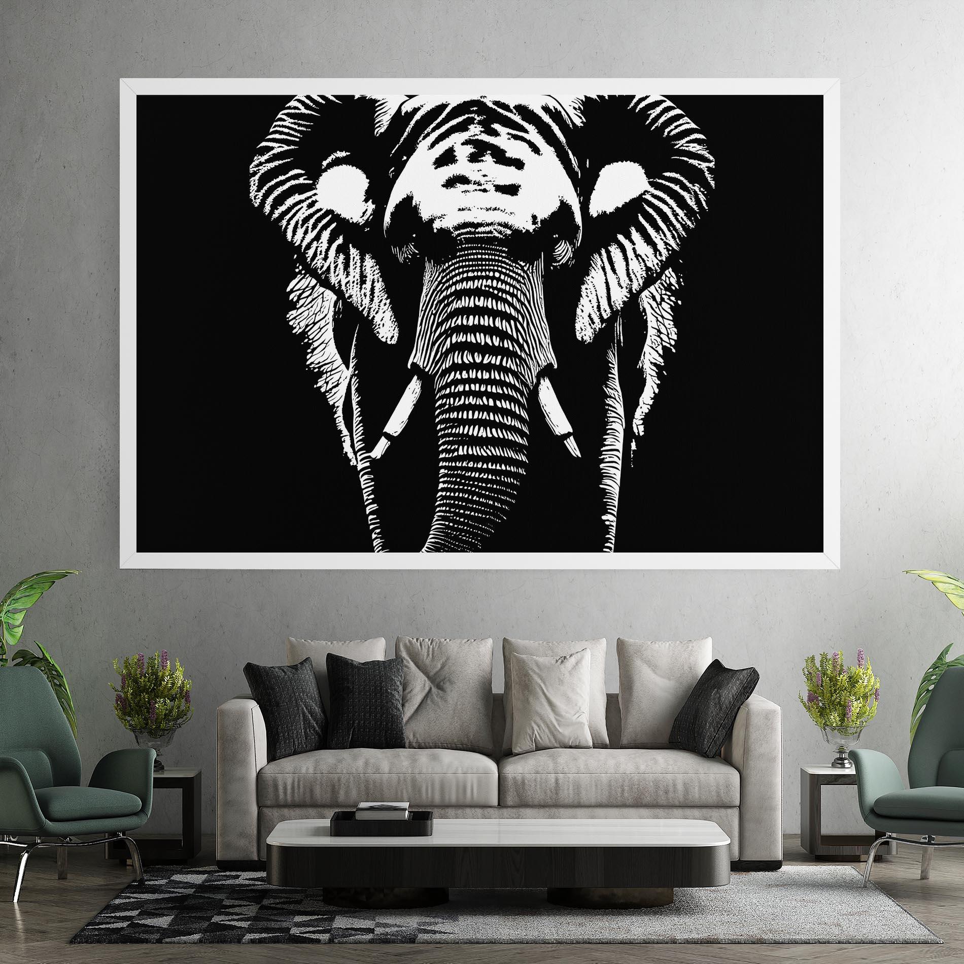 Leinwandbild Elephant Drawing mockup 7