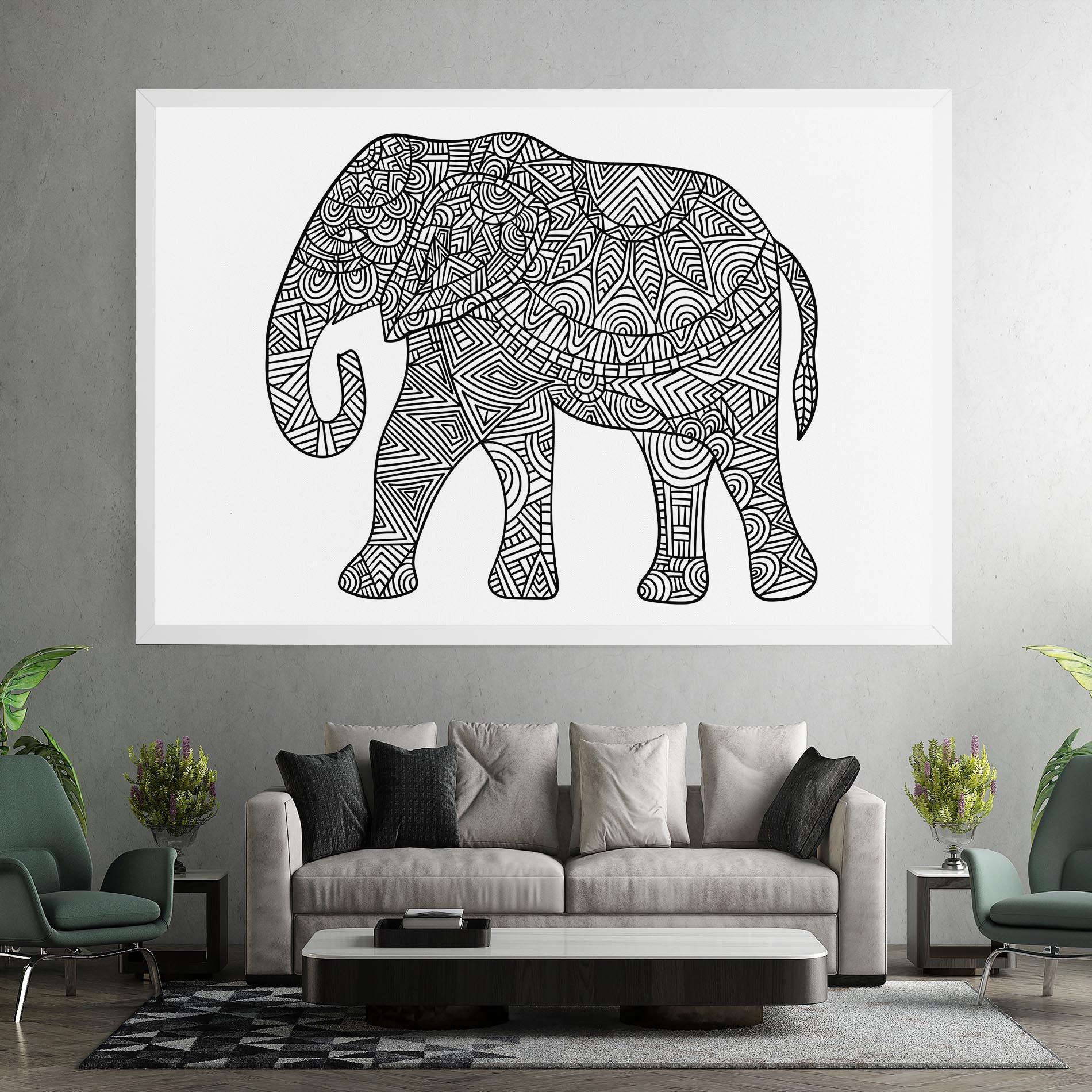 Leinwandbild Elephant Mandala mockup 7