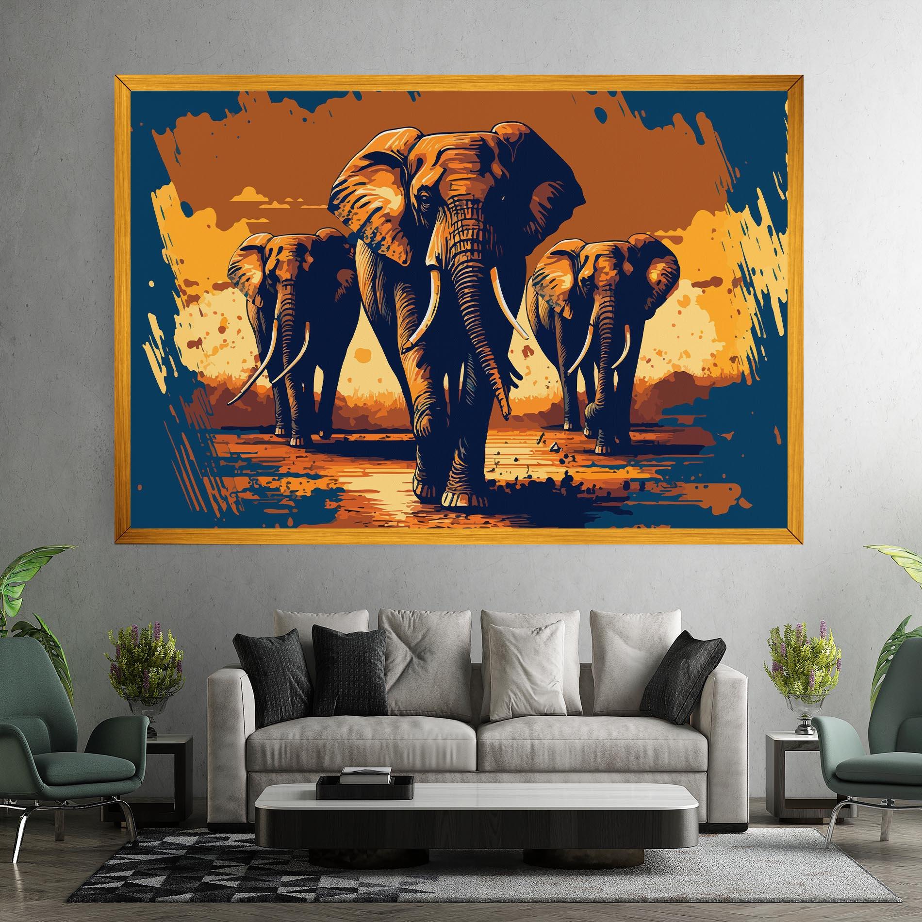Leinwandbild 3 Elephants mockup 7