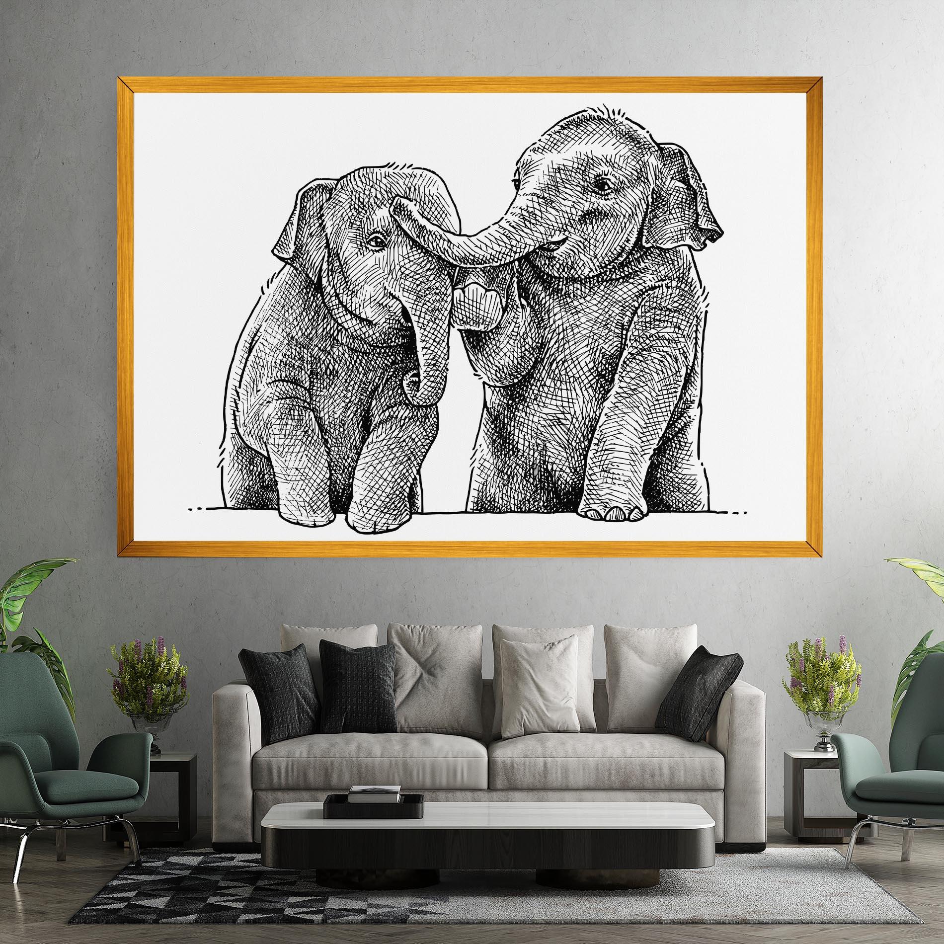 Leinwandbild Baby Elephants mockup 7