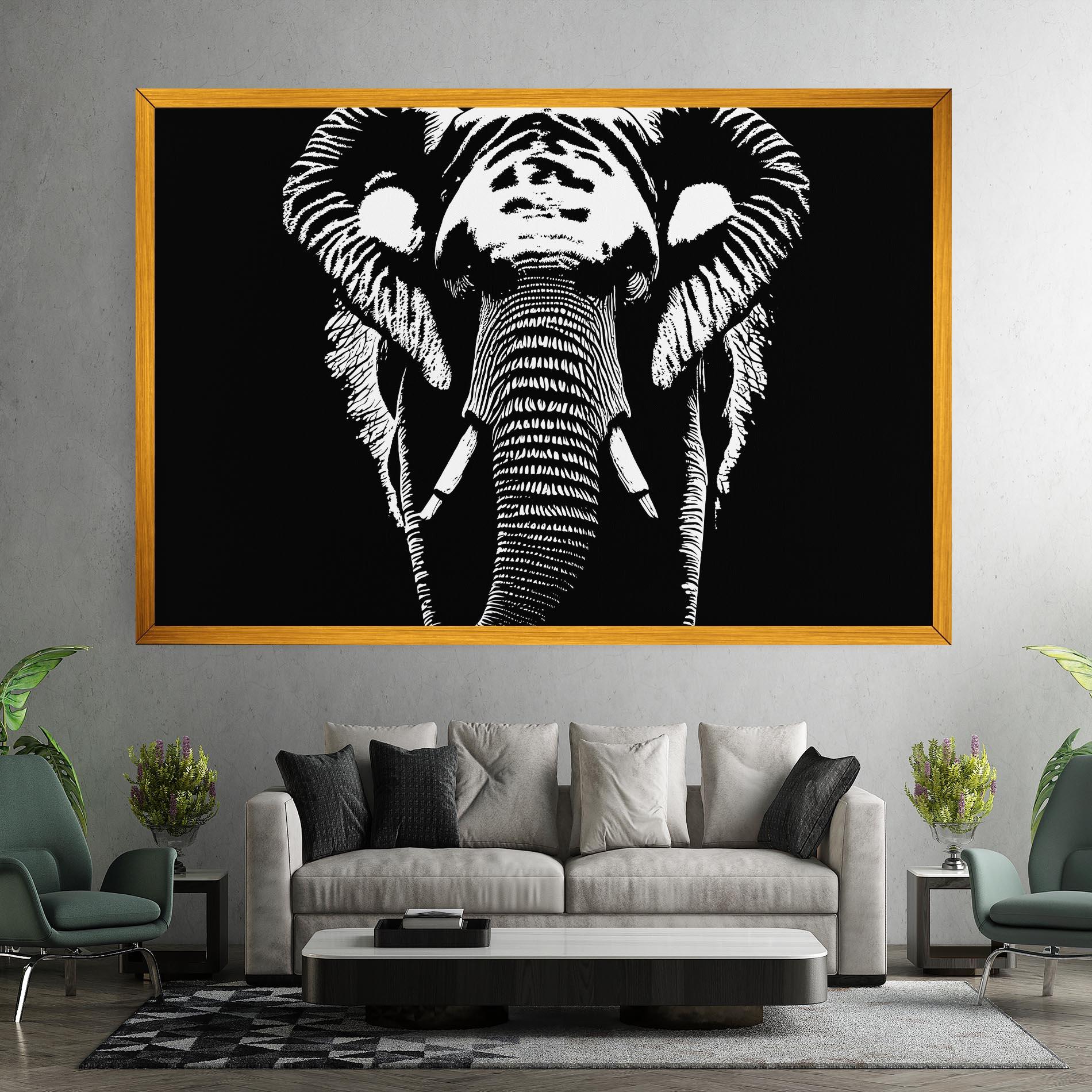 Leinwandbild Elephant Drawing mockup 7