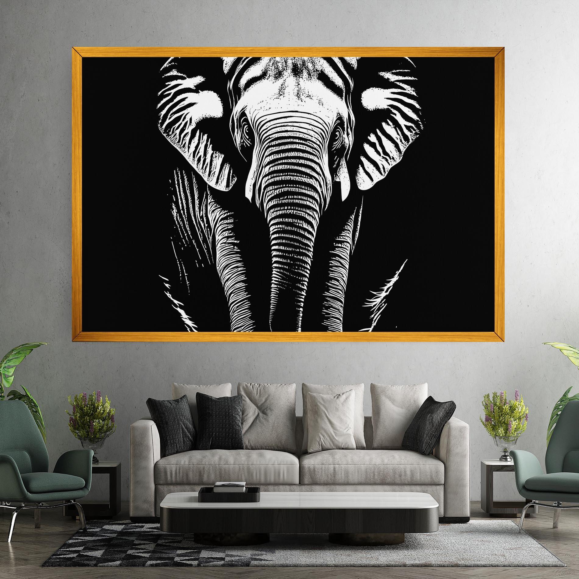 Leinwandbild Elephant White Head mockup 7