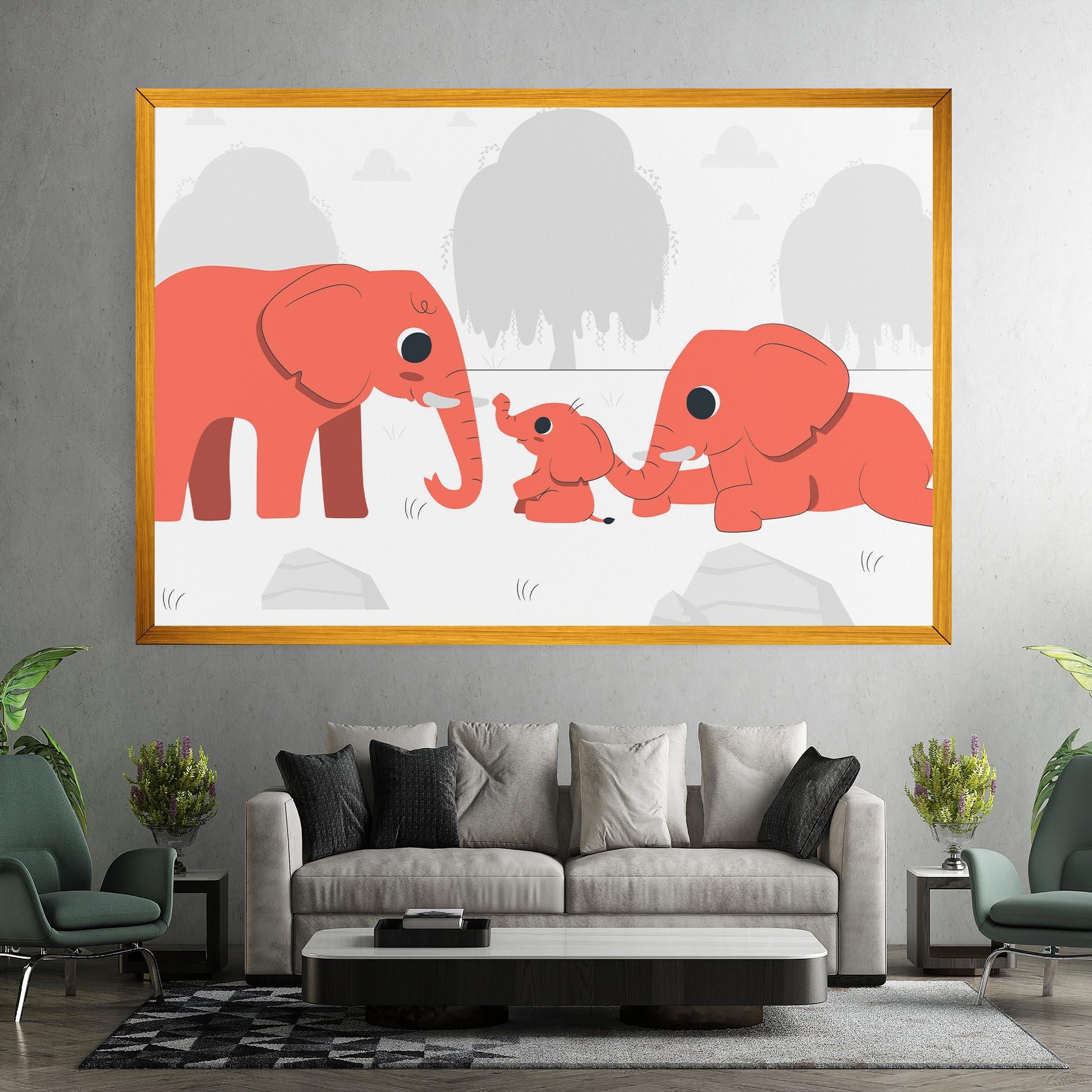 Leinwandbild Orange Elephant mockup 7