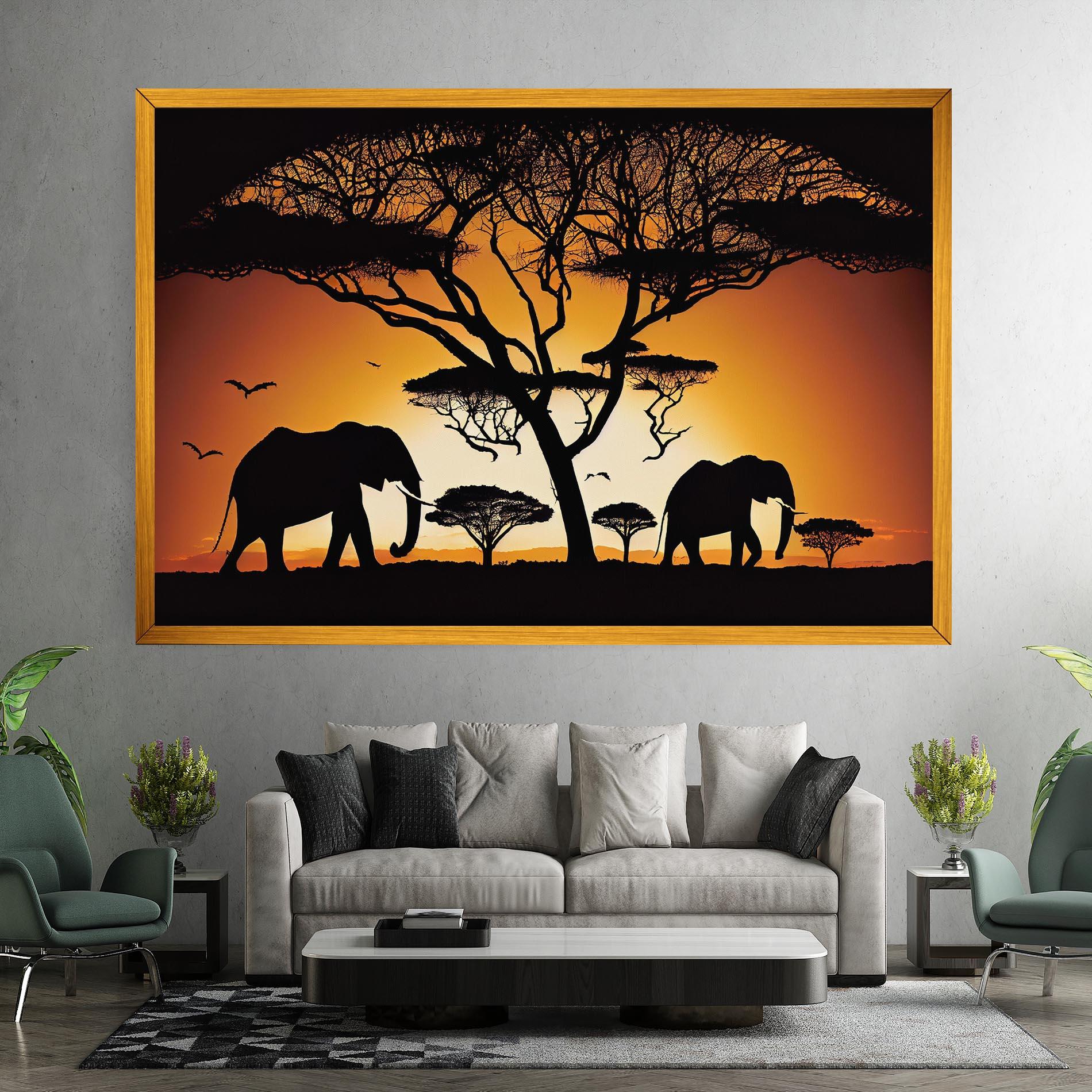 Leinwandbild Sunset Silhouette mockup 7