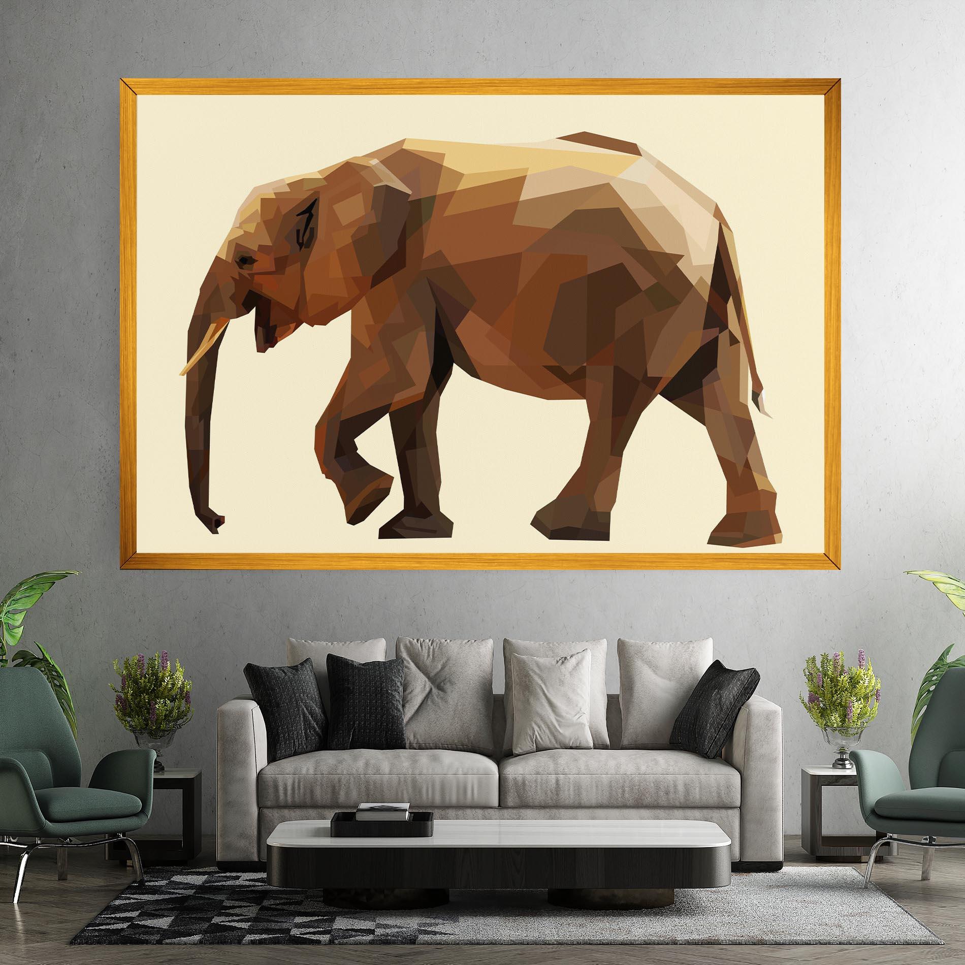 Leinwandbild Walking Elephant Cream mockup 7
