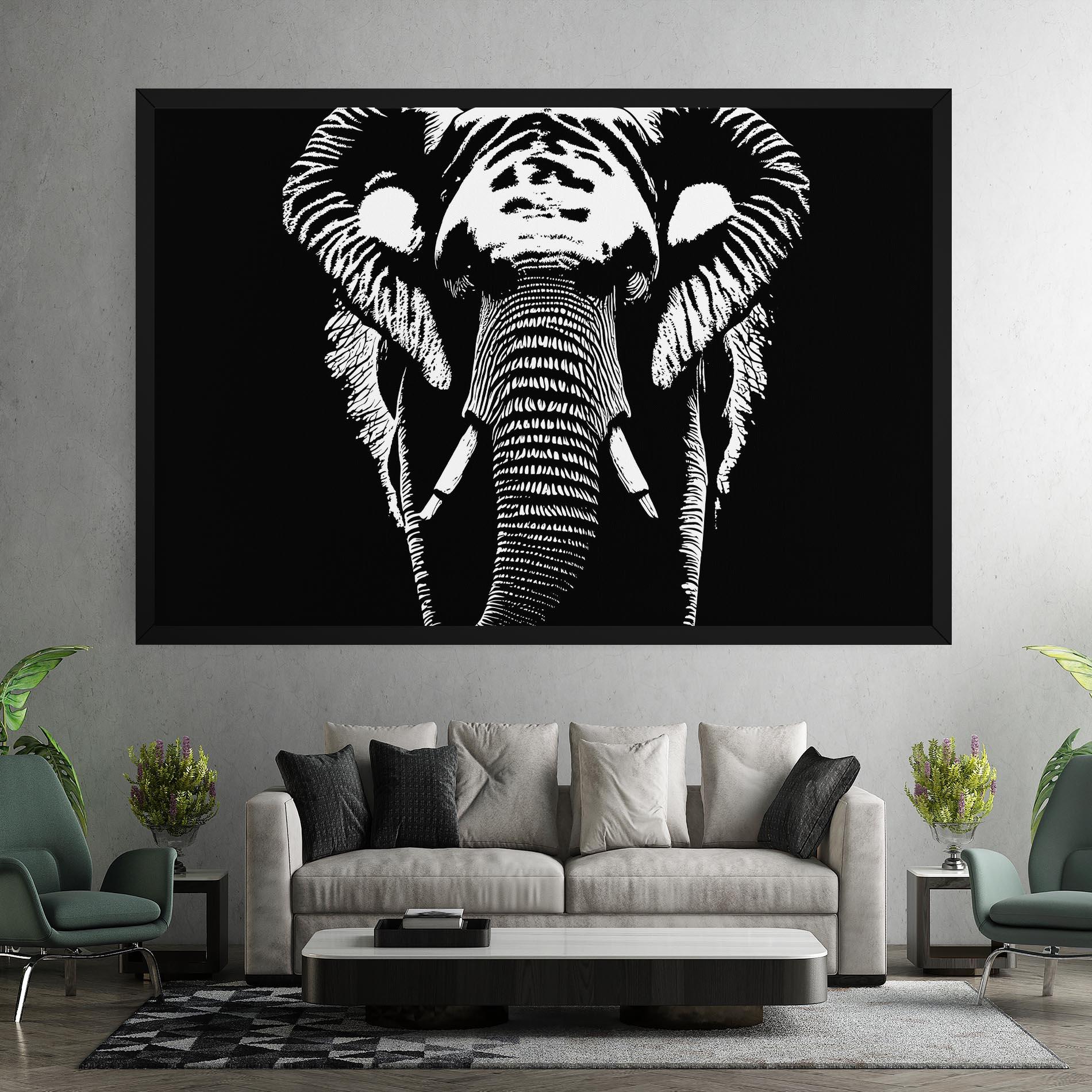Leinwandbild Elephant Drawing mockup 7