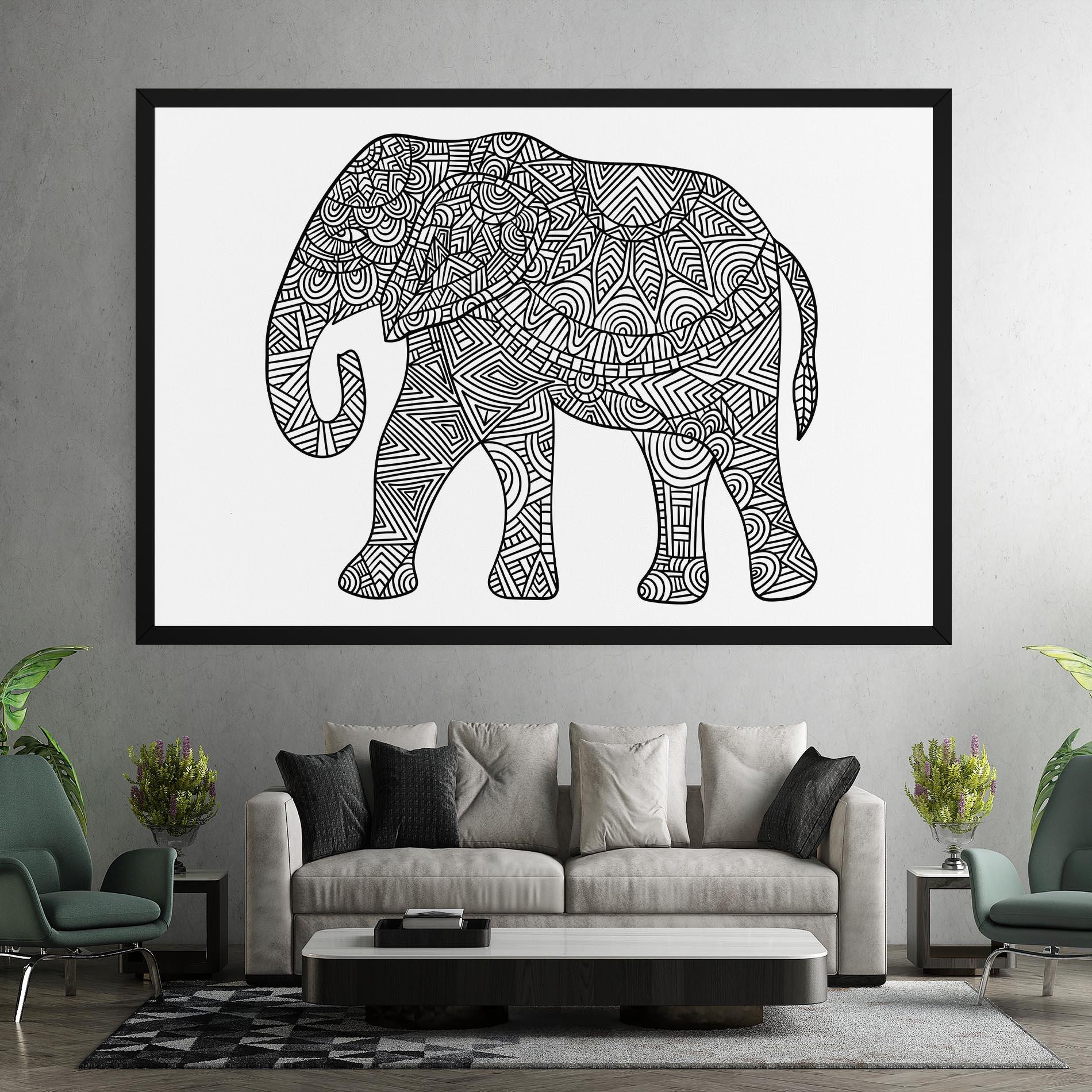Leinwandbild Elephant Mandala mockup 7