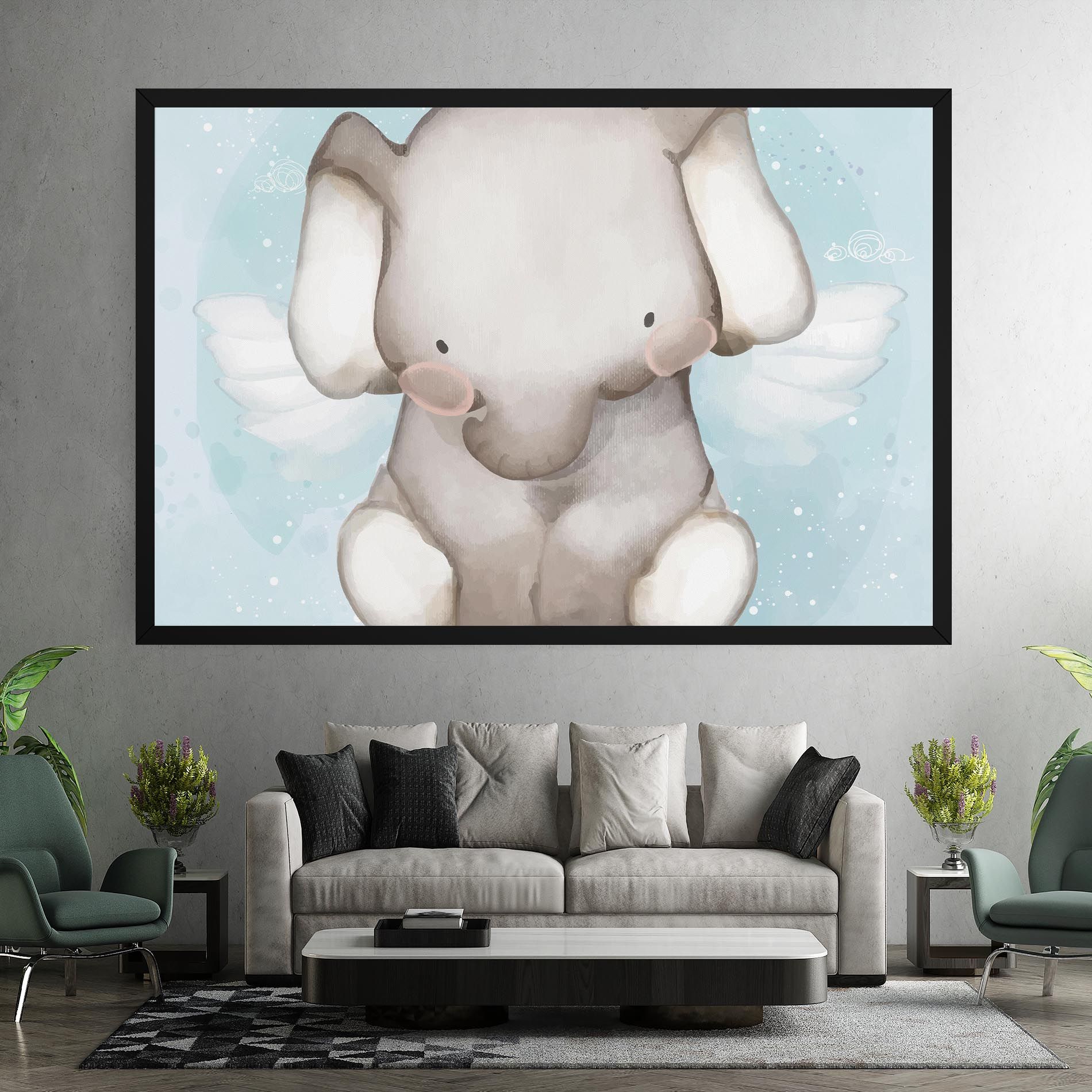 Elephant On Blue mockup 7