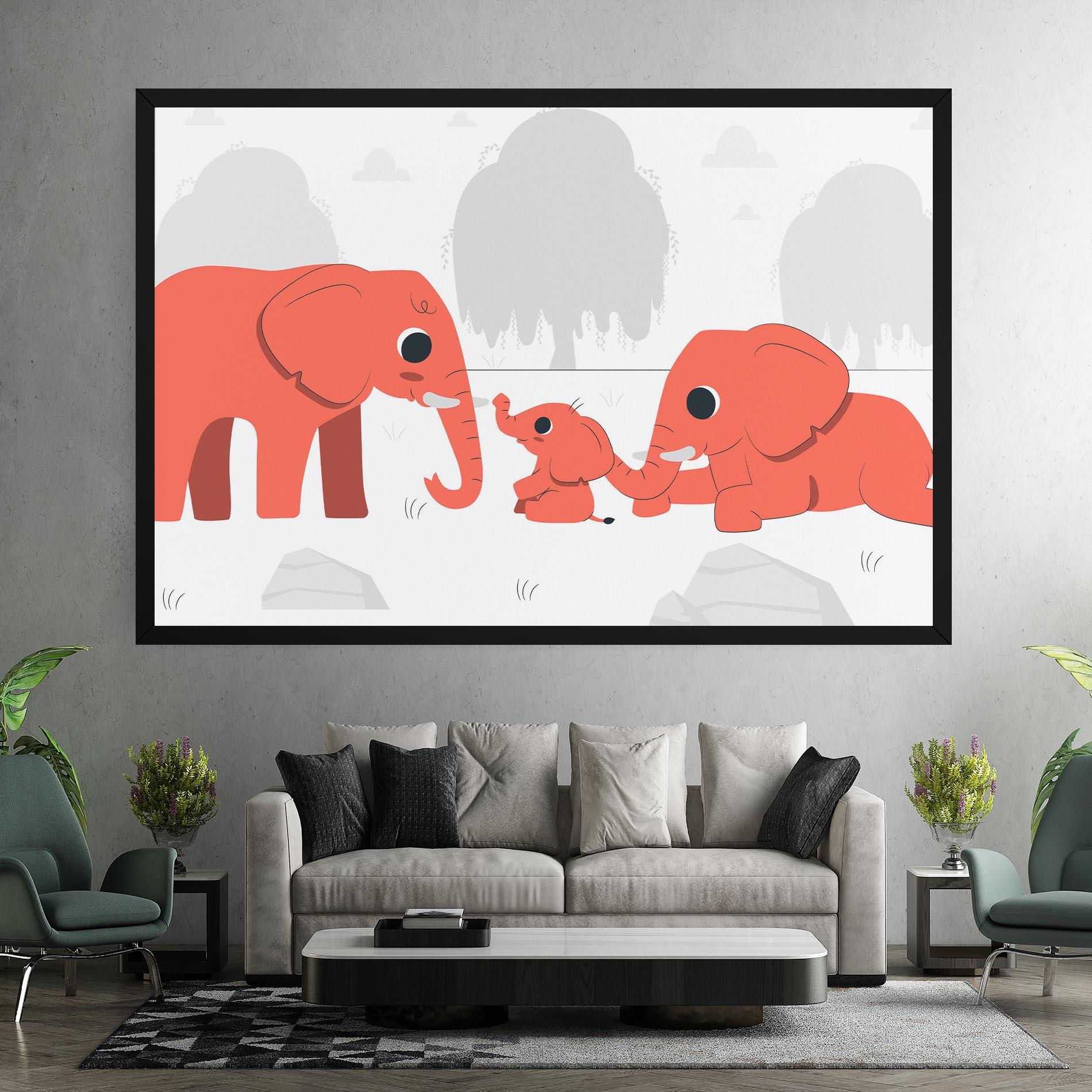 Leinwandbild Orange Elephant mockup 7