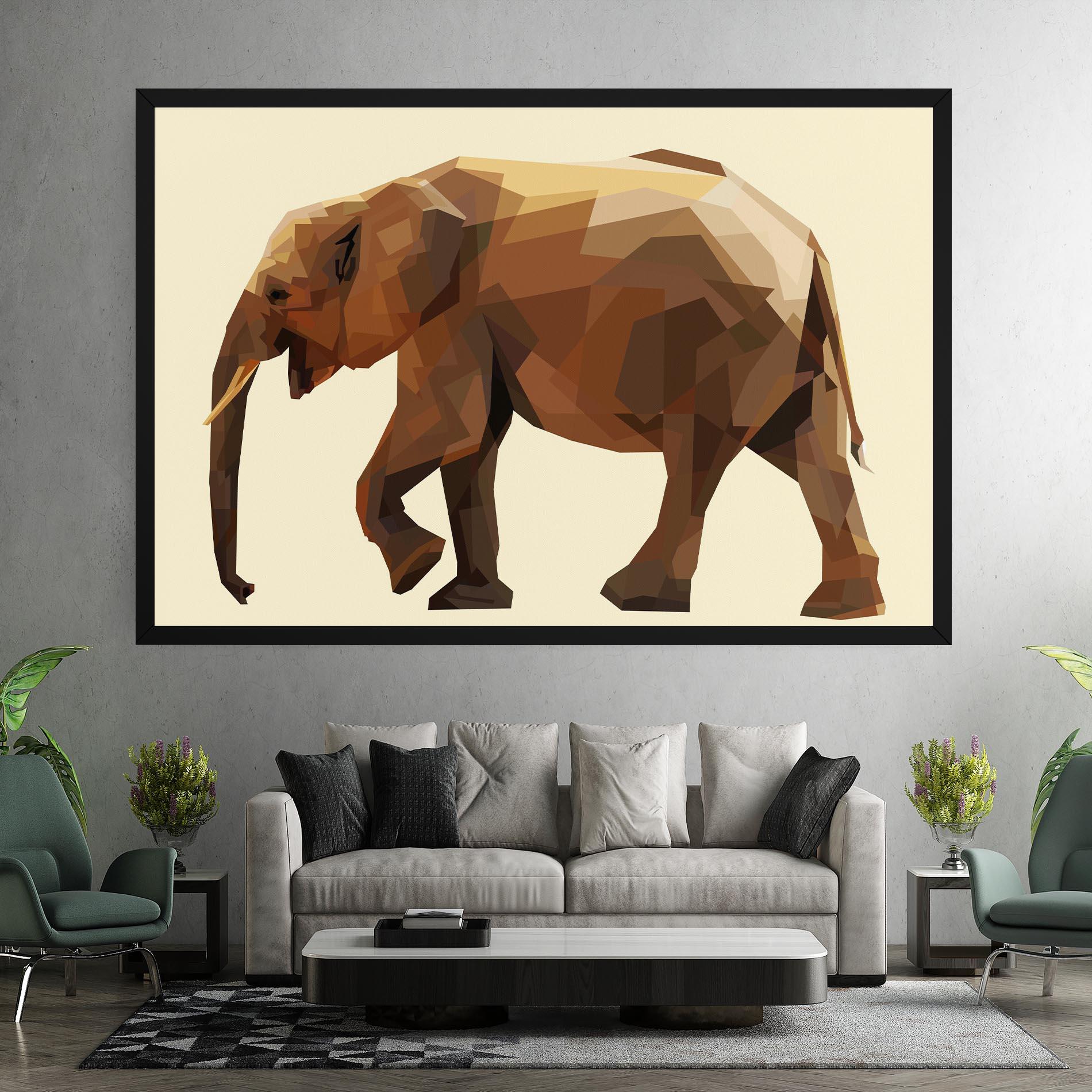 Leinwandbild Walking Elephant Cream mockup 7