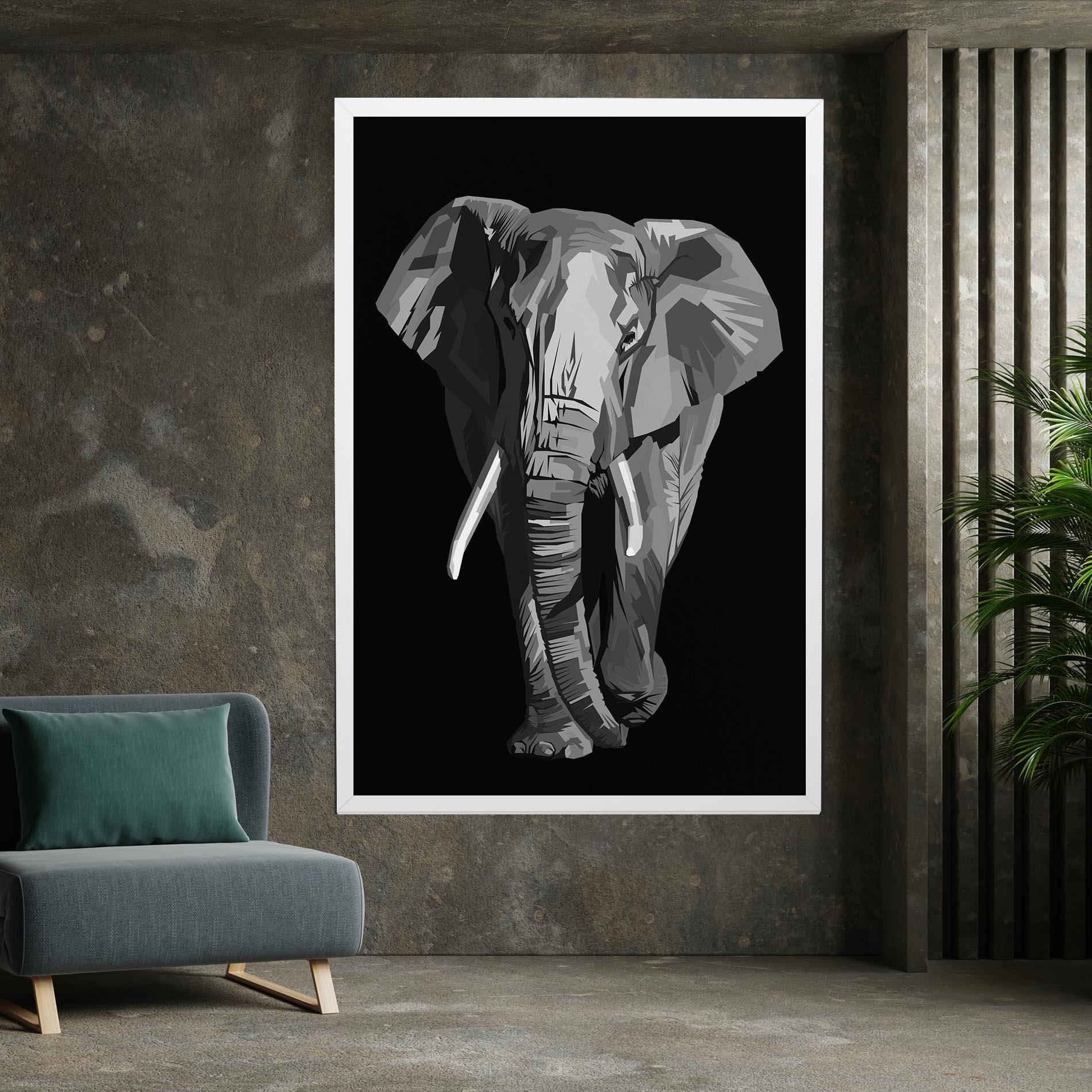 Leinwandbild Beautiful Grey Elephant mockup 7