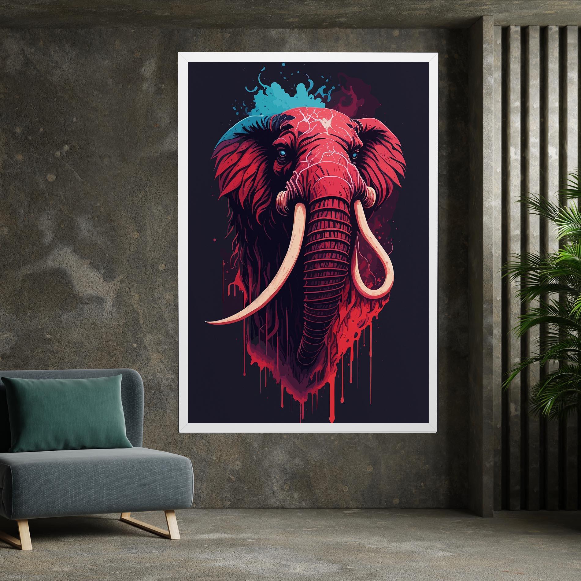 Leinwandbild Blue Red Elephant mockup 7
