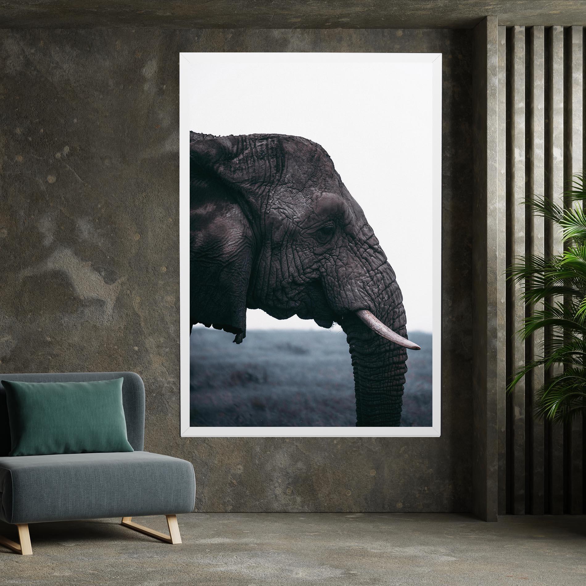 Leinwandbild Close Grey Eelephant mockup 7