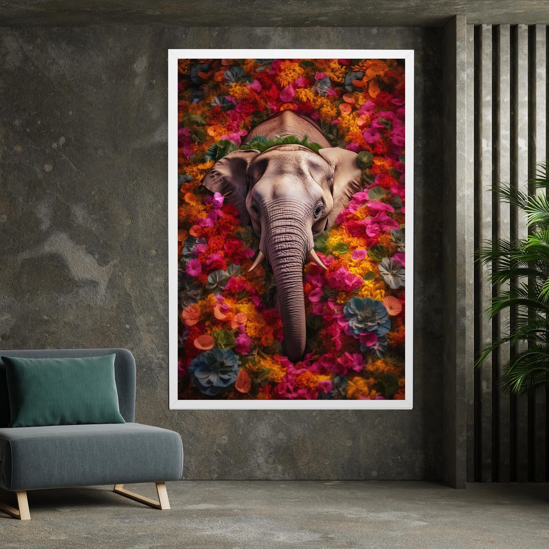 Leinwandbild Flower Elephant mockup 7
