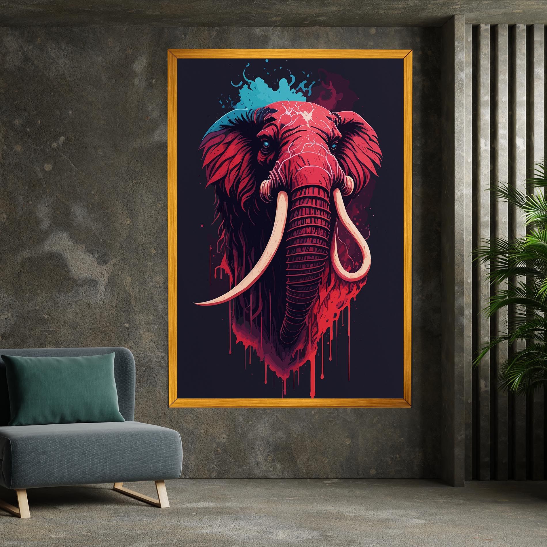 Blue Red Elephant mockup 7
