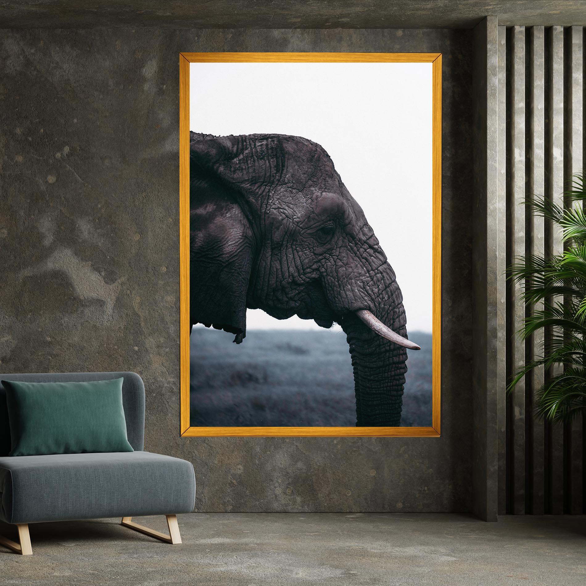 Leinwandbild Close Grey Eelephant mockup 7