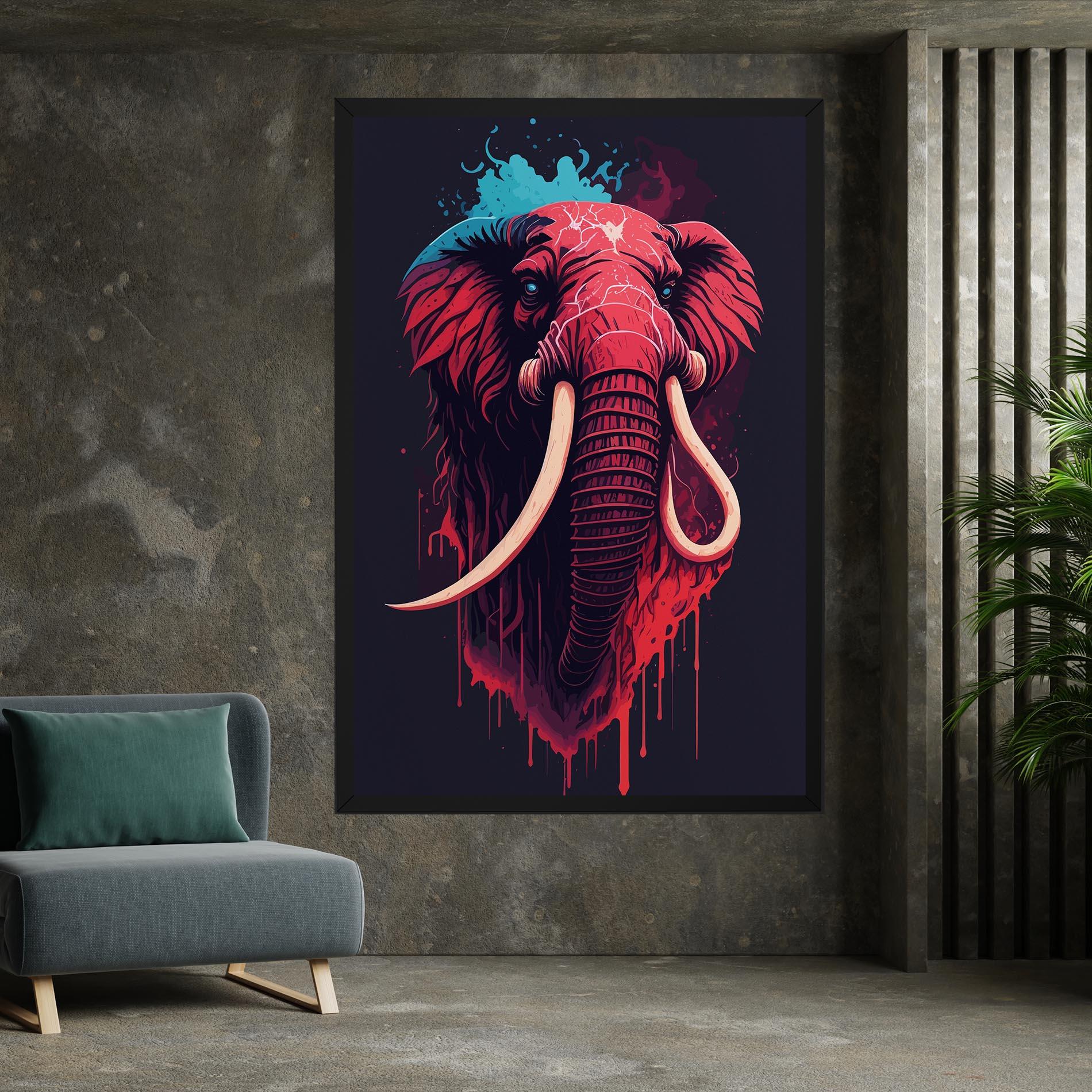 Leinwandbild Blue Red Elephant mockup 7