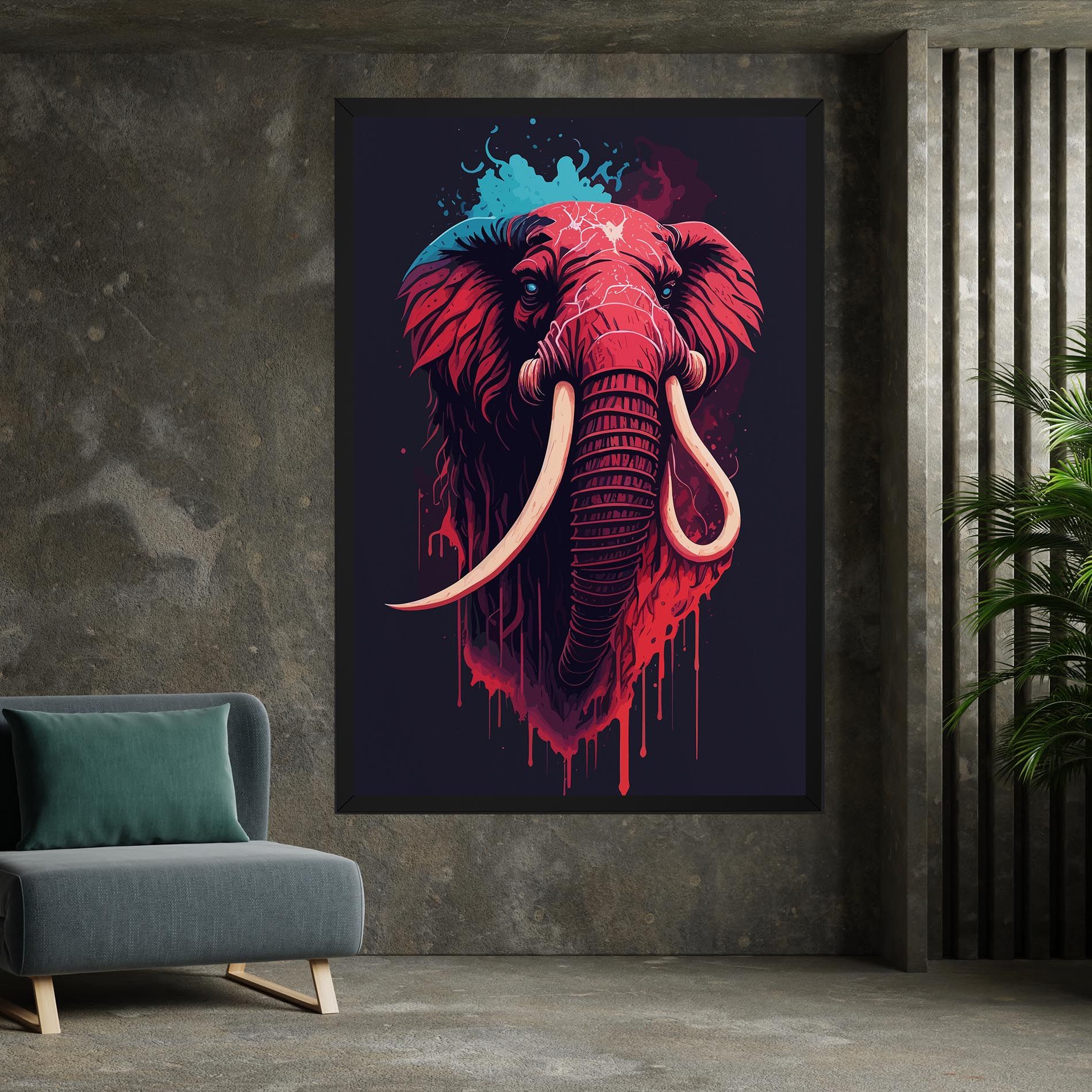 Blue Red Elephant mockup 7