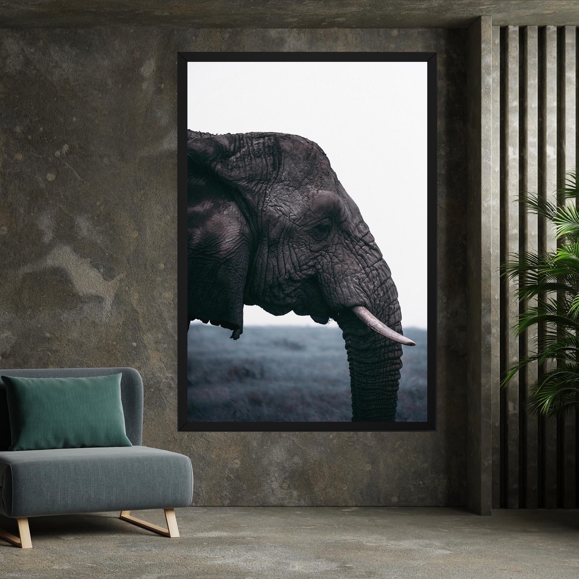 Leinwandbild Close Grey Eelephant mockup 7