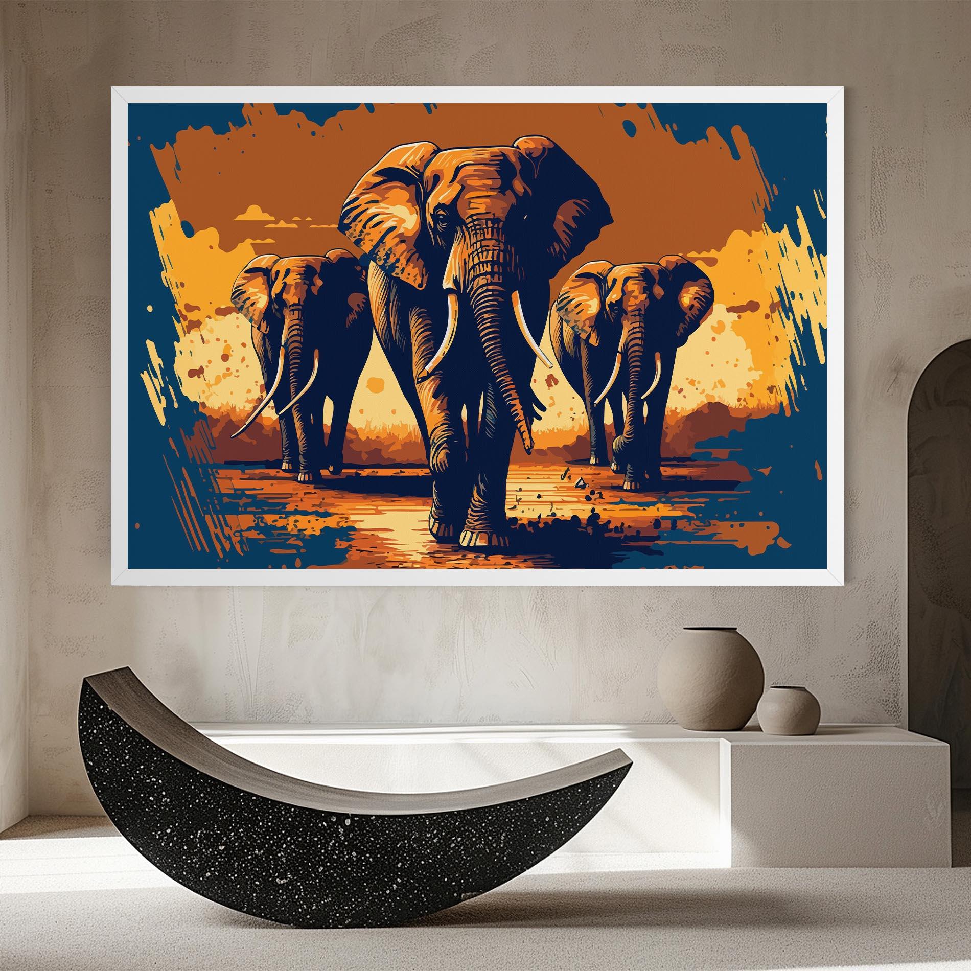 Leinwandbild 3 Elephants mockup 8