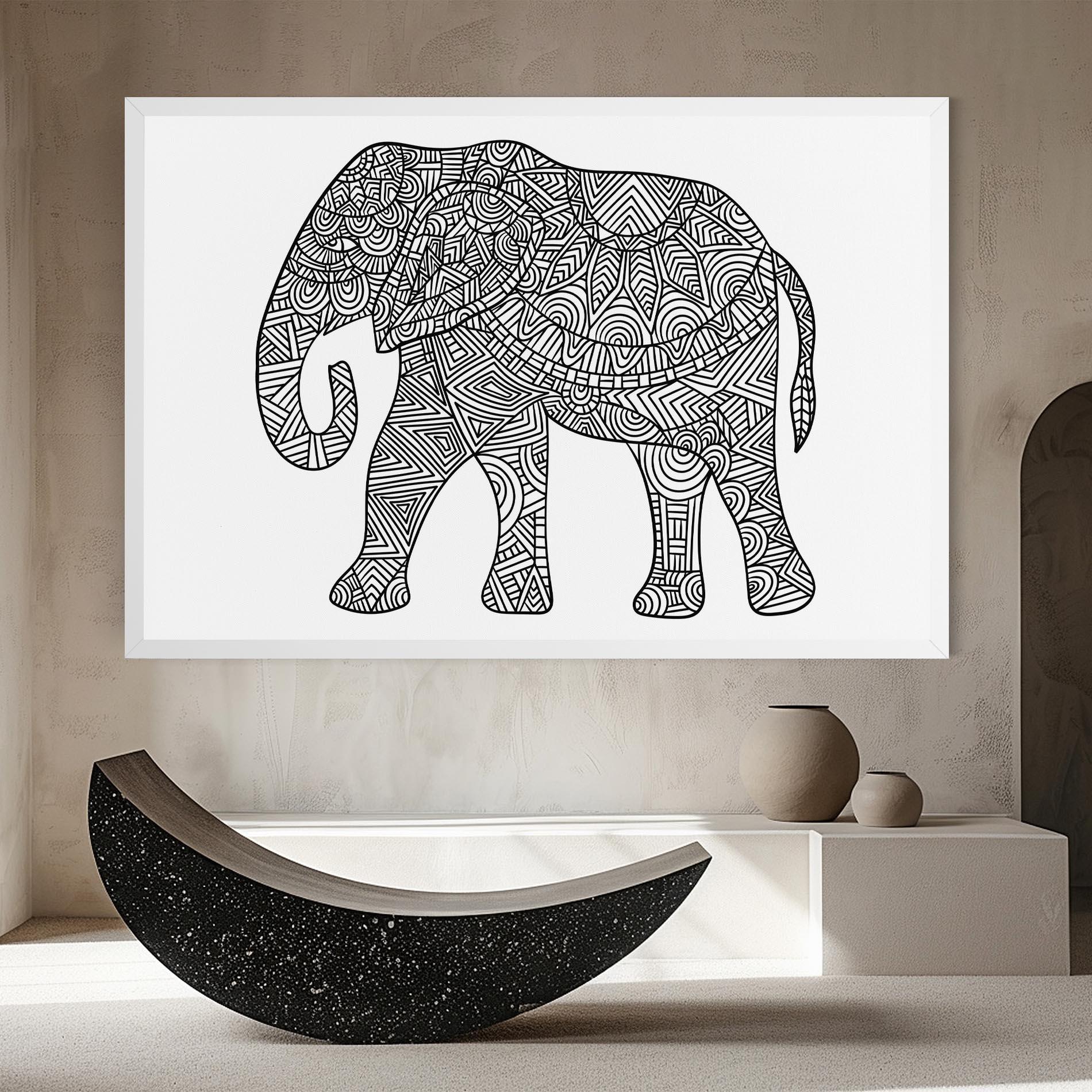 Leinwandbild Elephant Mandala mockup 8