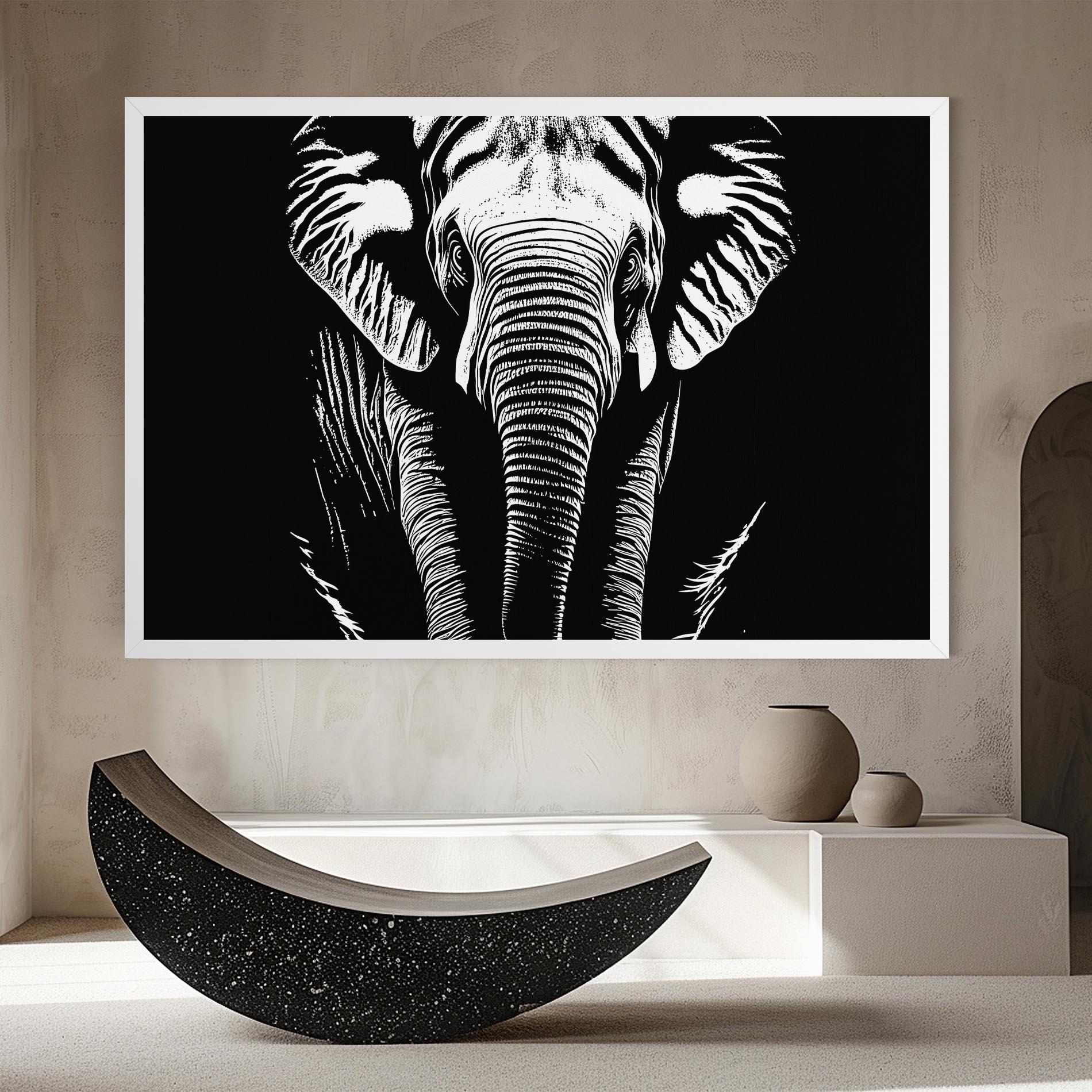 Leinwandbild Elephant White Head mockup 8