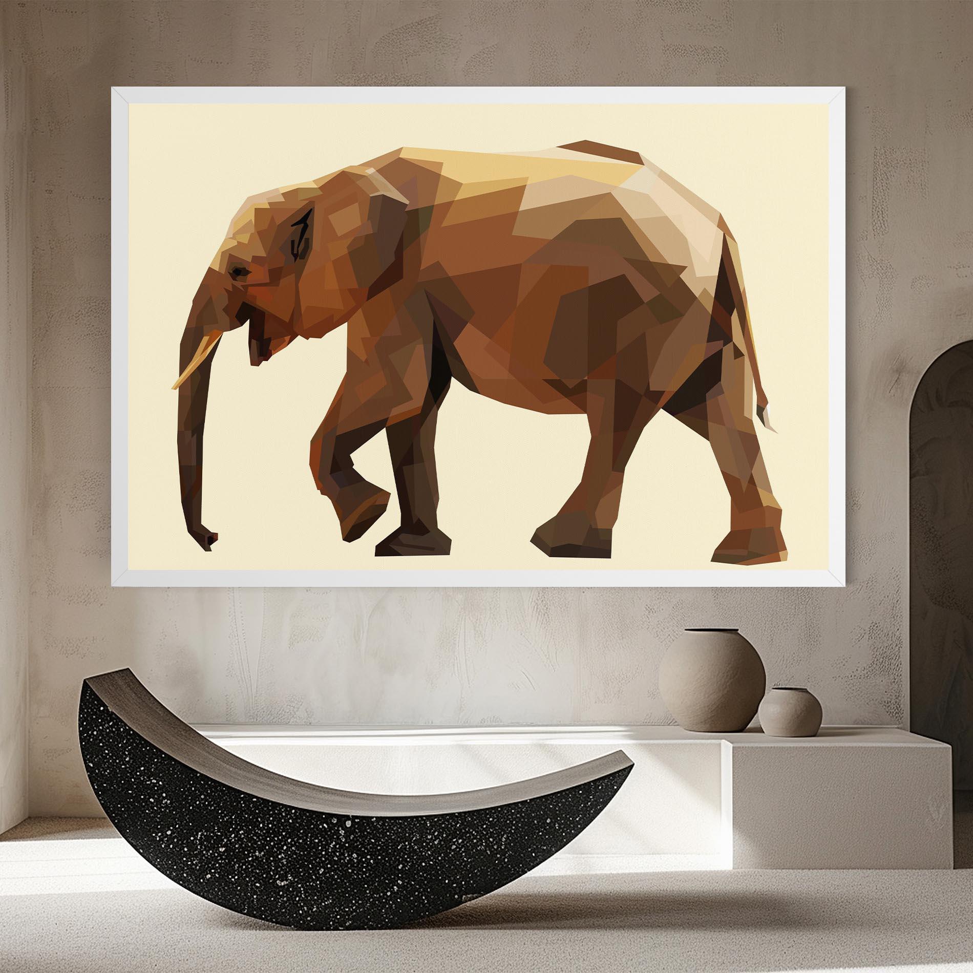 Leinwandbild Walking Elephant Cream mockup 8