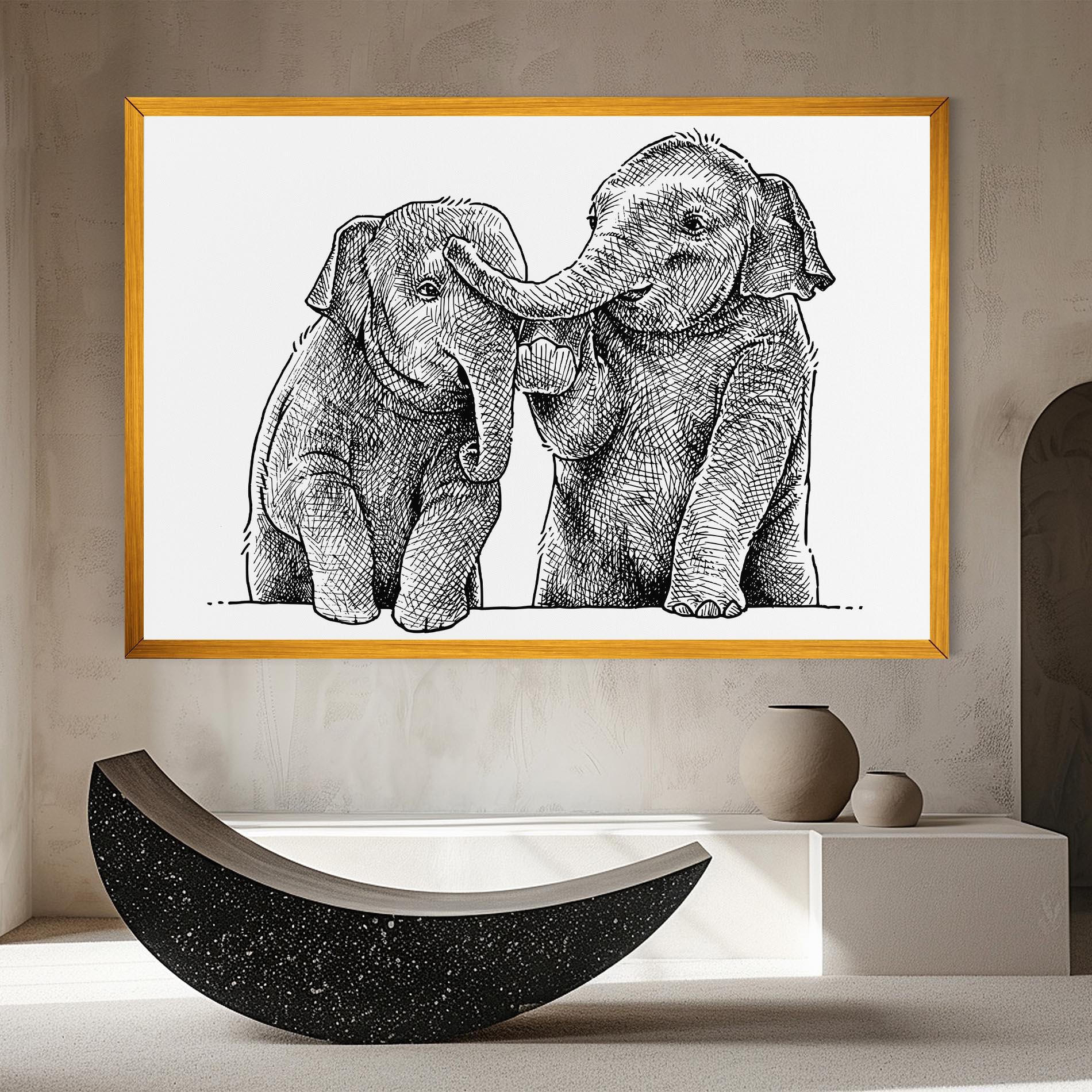 Leinwandbild Baby Elephants mockup 8