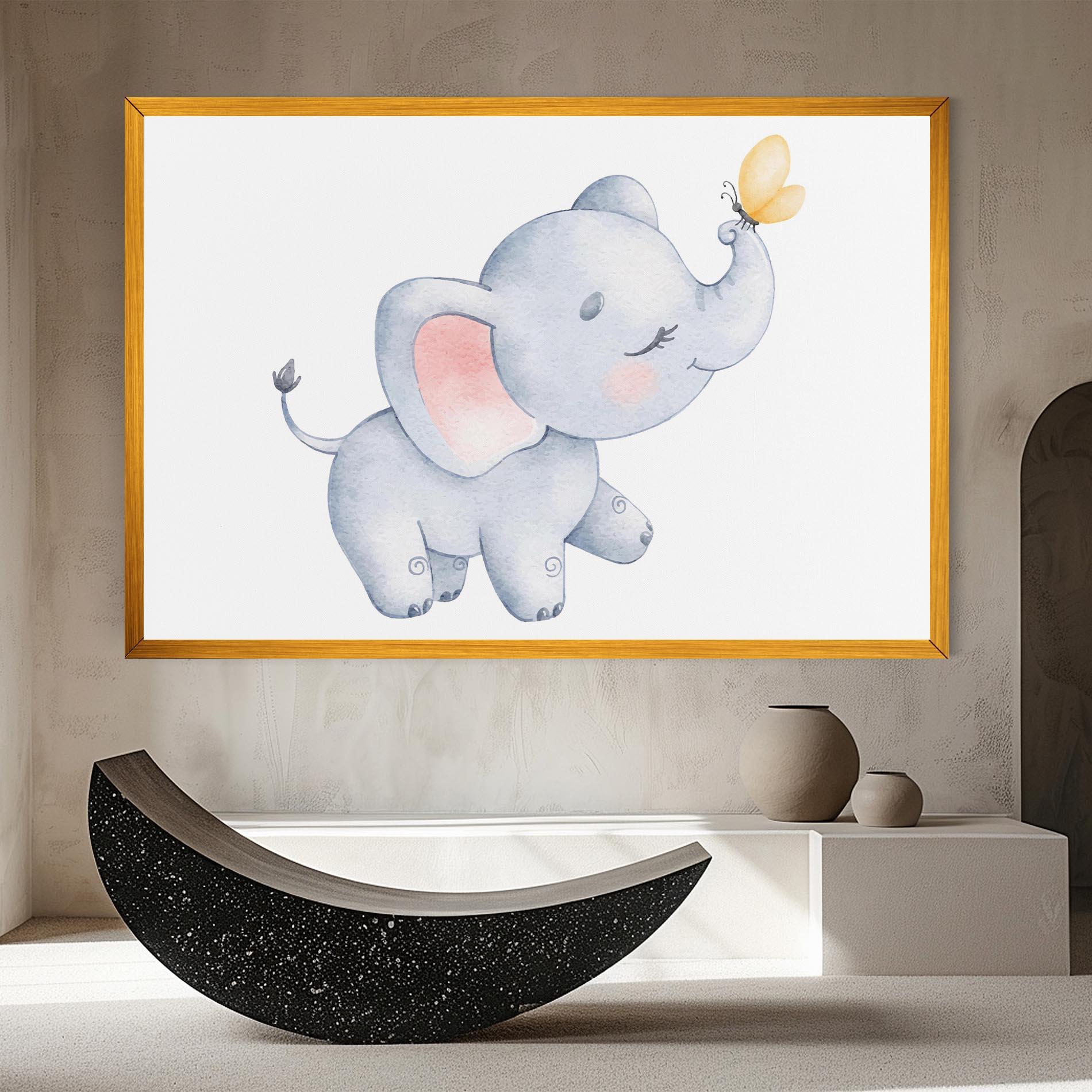Leinwandbild Elephant Butterfly mockup 8