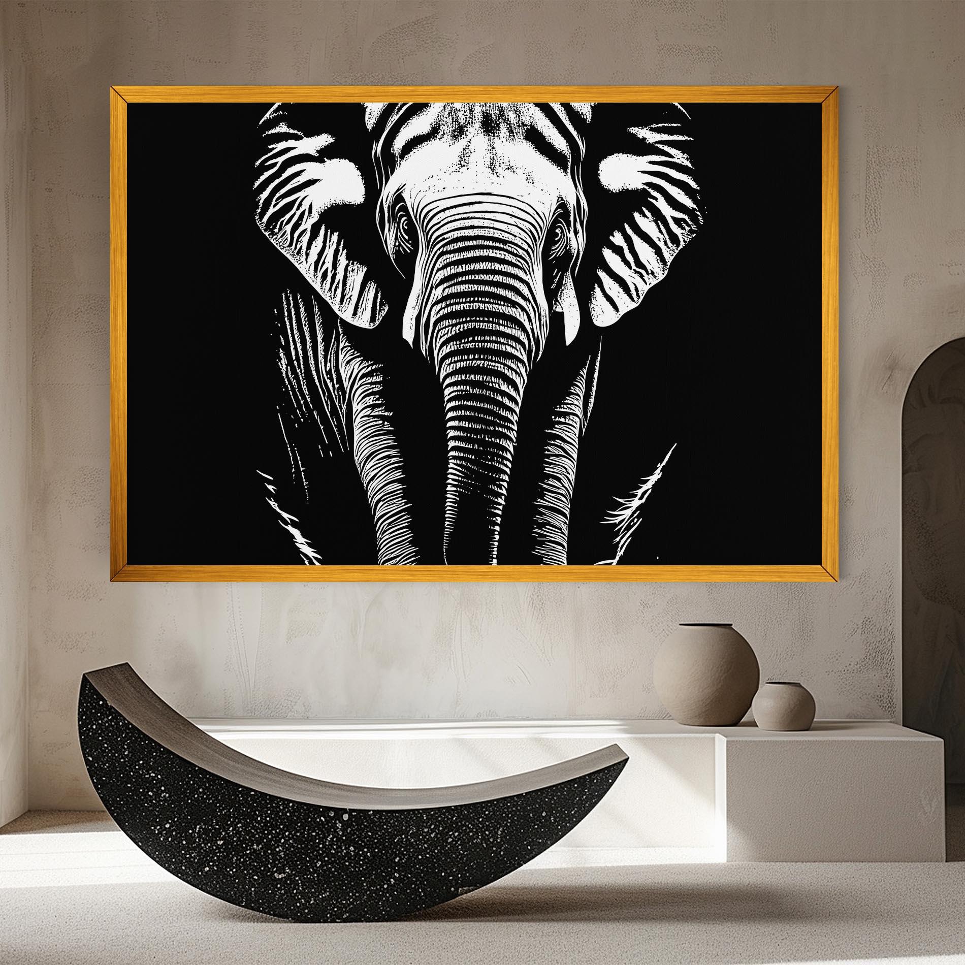 Leinwandbild Elephant White Head mockup 8