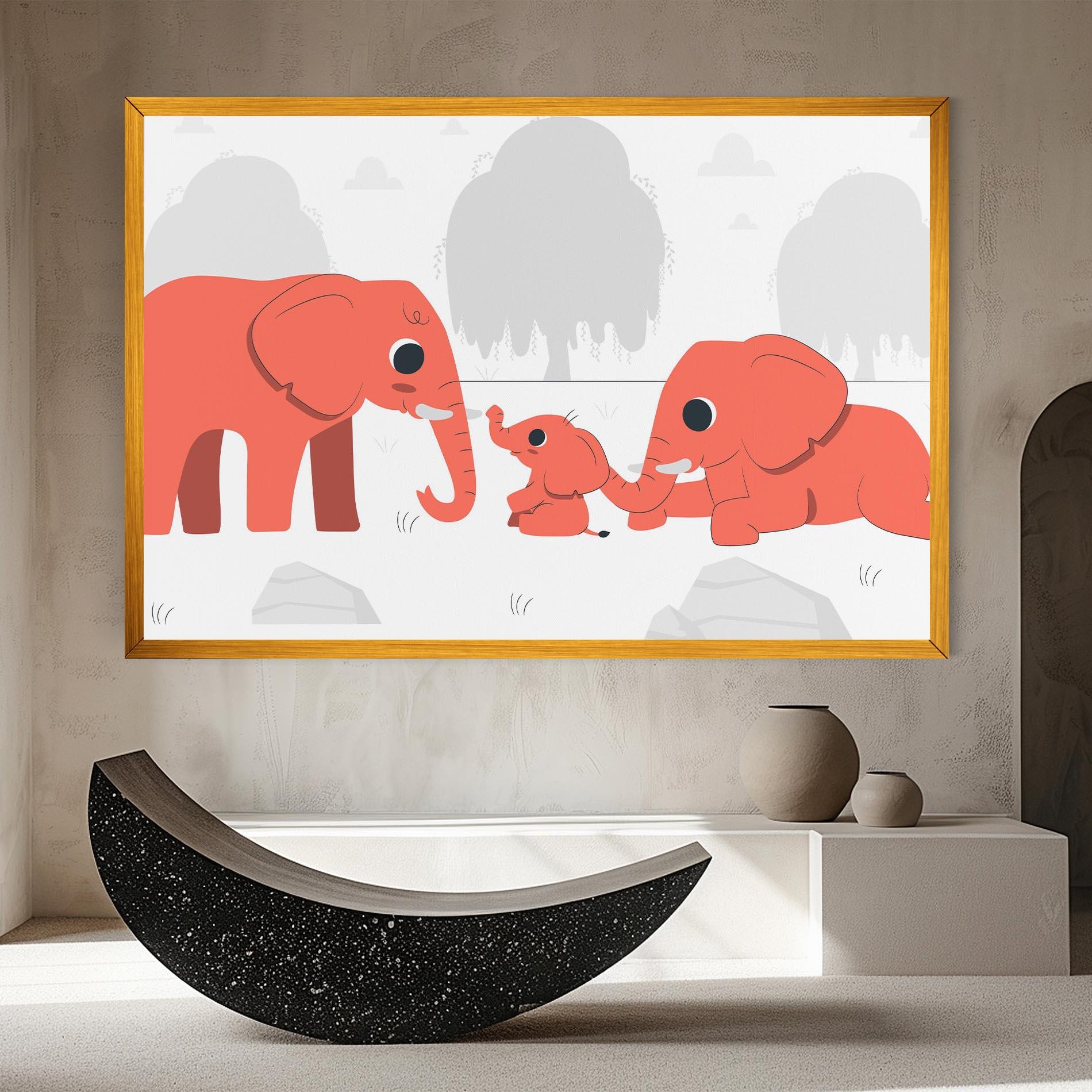 Leinwandbild Orange Elephant mockup 8